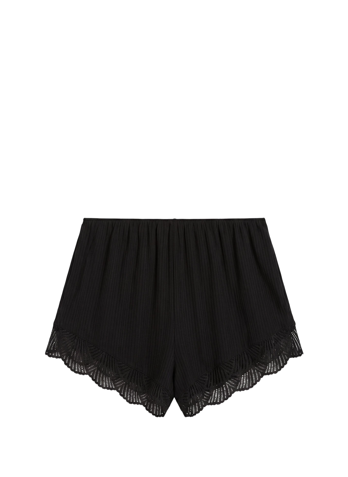 Weite Shorts mit Spitzendetail CALVIN KLEIN Schwarz