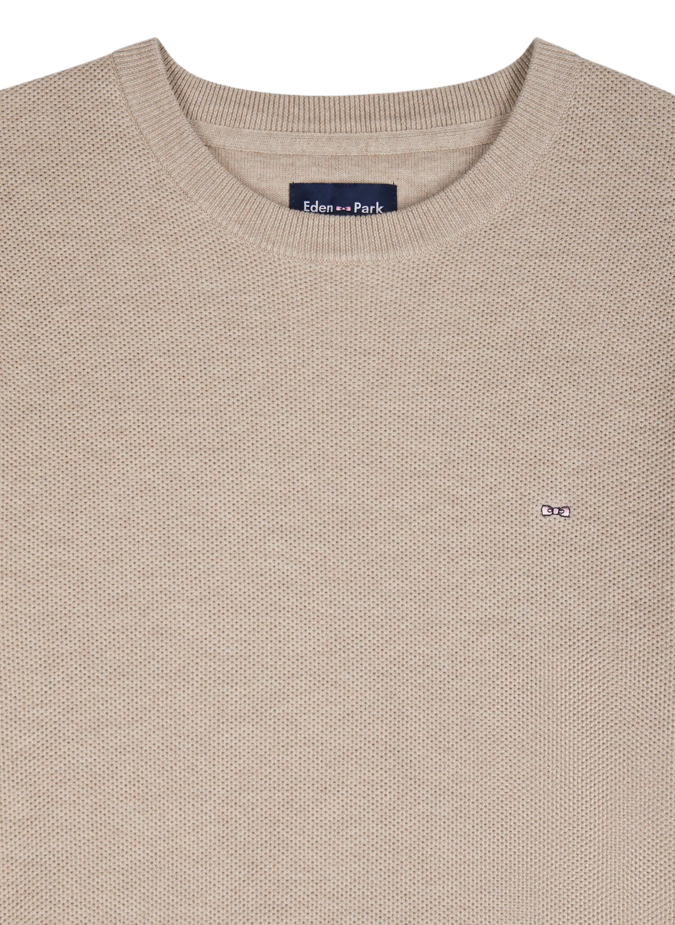 Pull col rond en coton EDEN PARK Beige