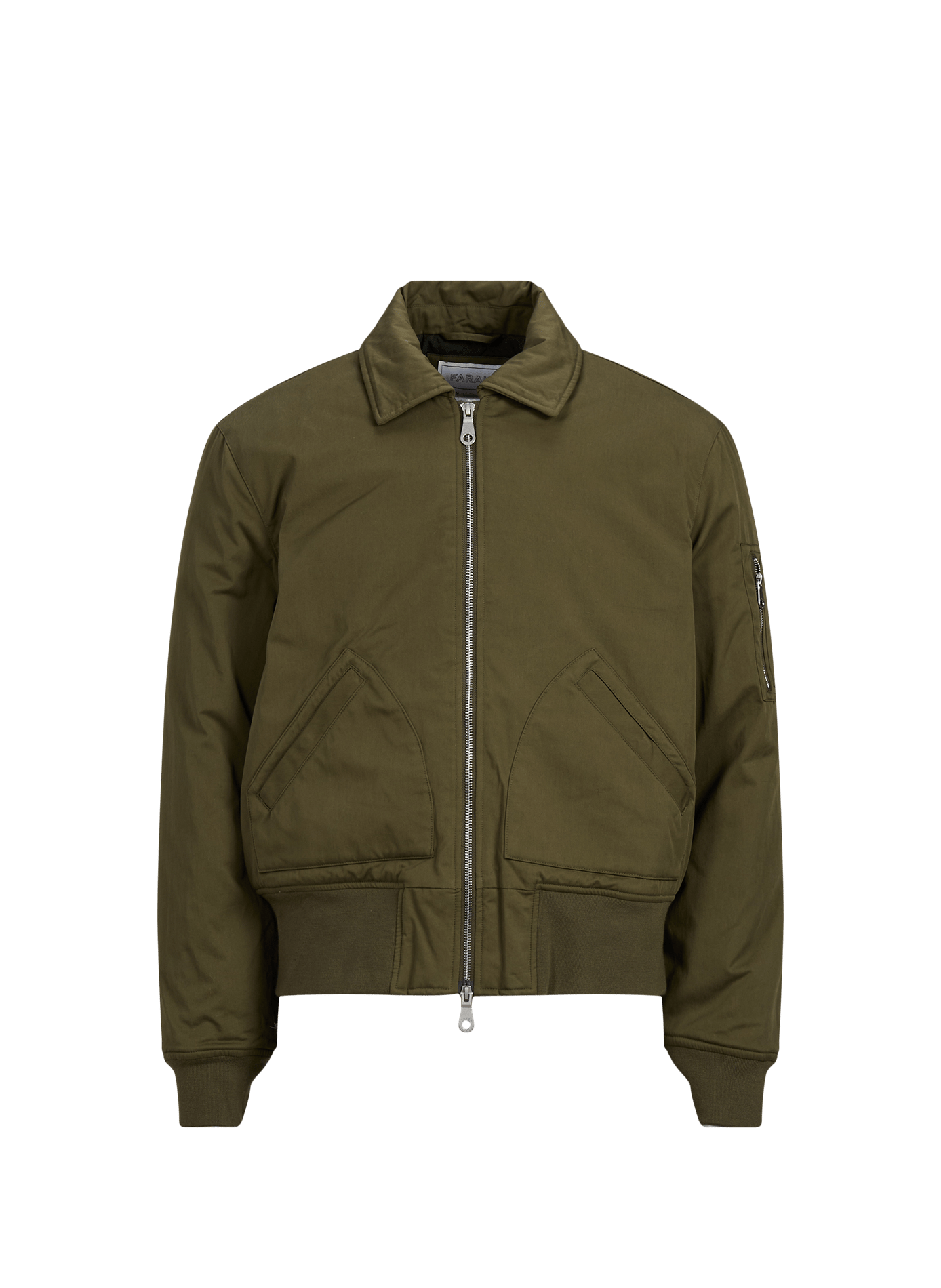 Jacket with classic collar in blended cotton FARAH Green