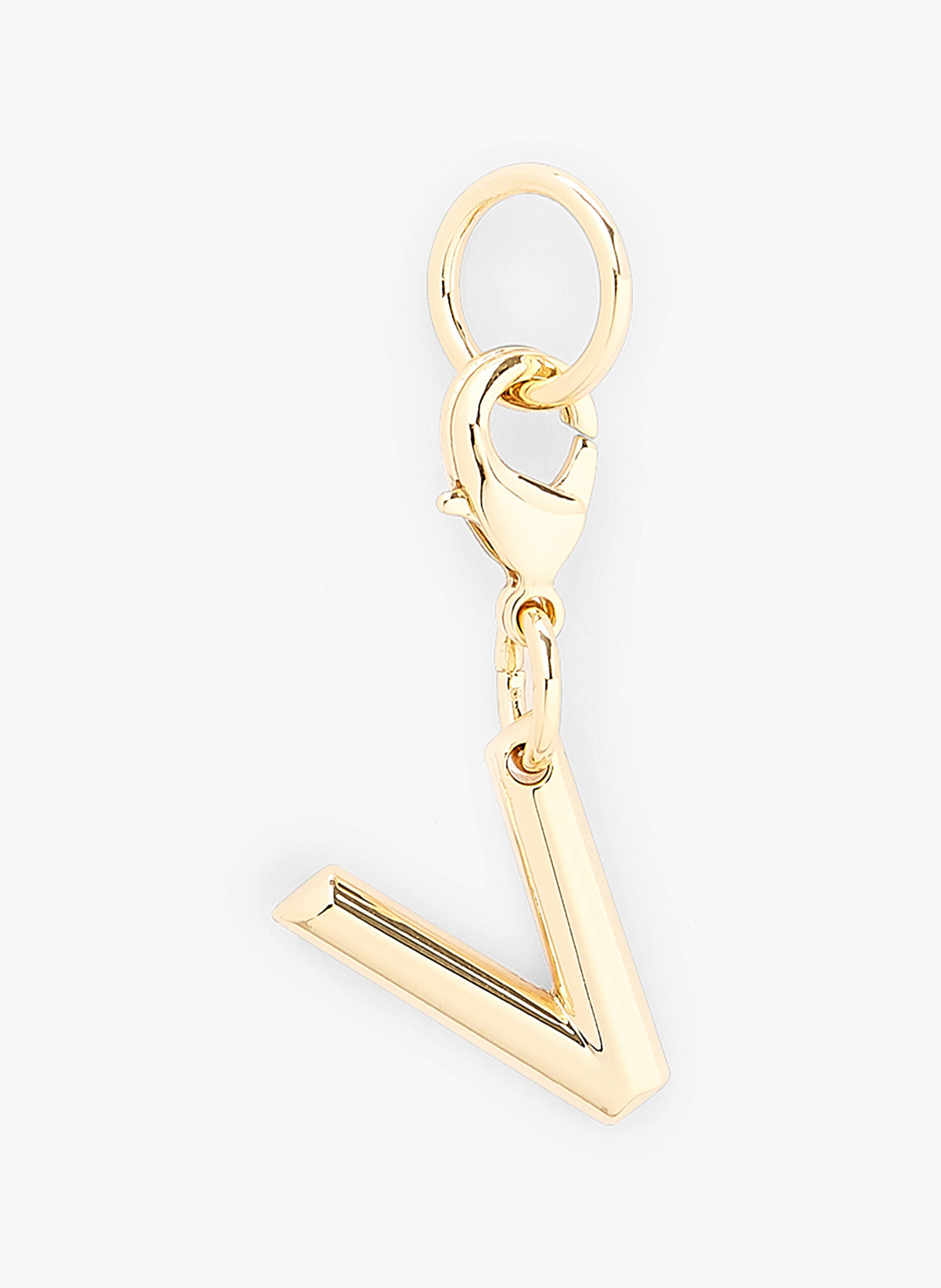 Pendentif métallique doré lancel — lettre v. LANCEL Doré
