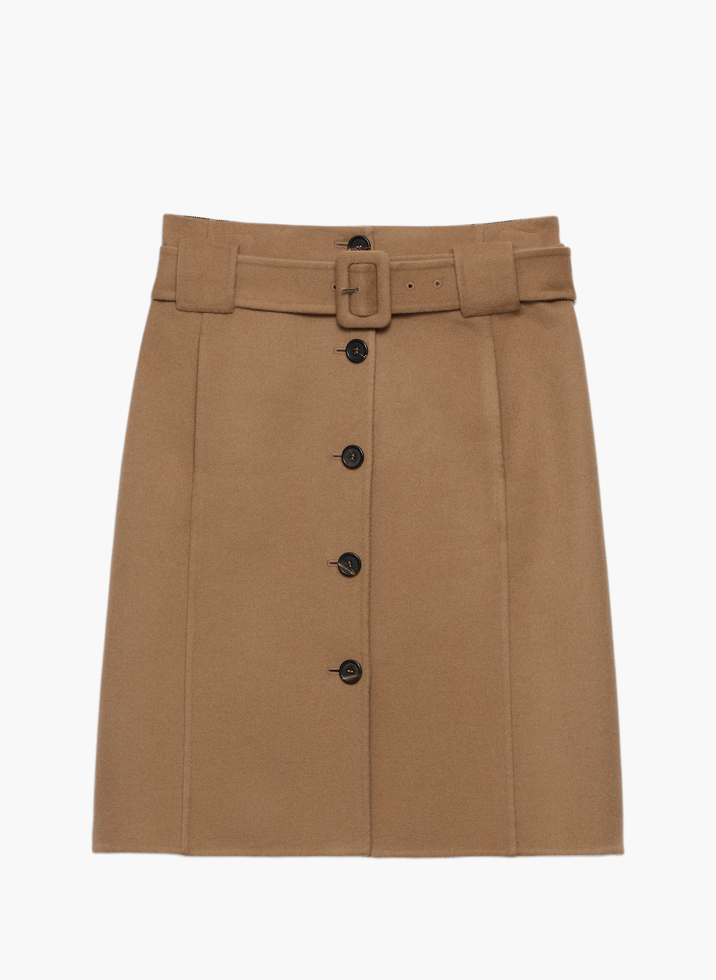 Jupe midi en double étoffe PRADA Marron