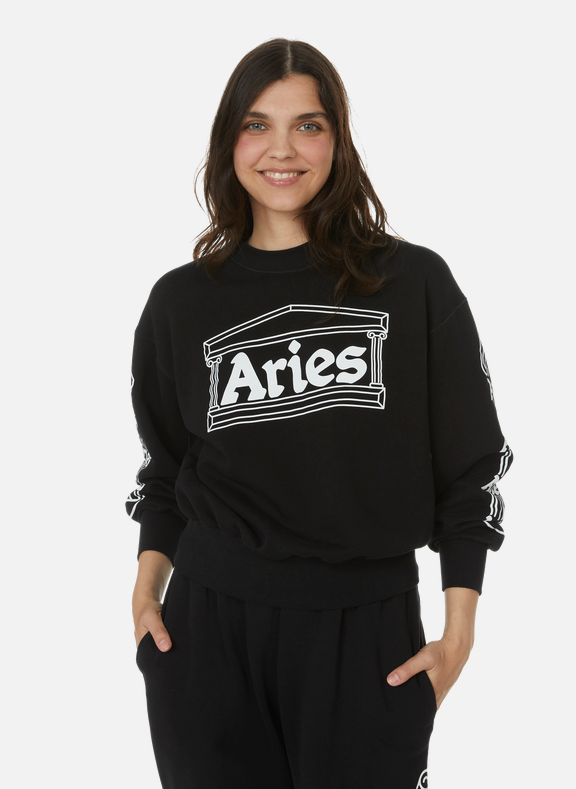 ARIES Column cotton sweatshirt Black