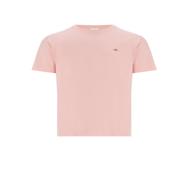 Gant Plain Cotton T-shirt In Pink