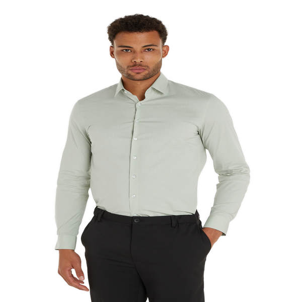 Calvin Klein Slim-fit Cotton Shirt In Green