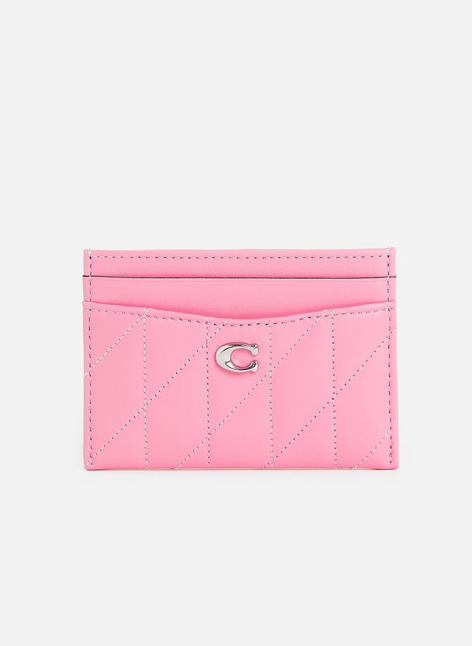 Quilted leather card holder COACH