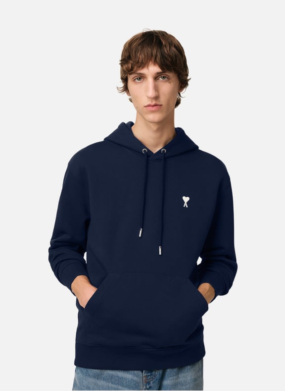 Hoodie ami de coeur ecru Bleu by AMI PARIS AMI PARIS Hoodie ami de coeur ecru Bleu