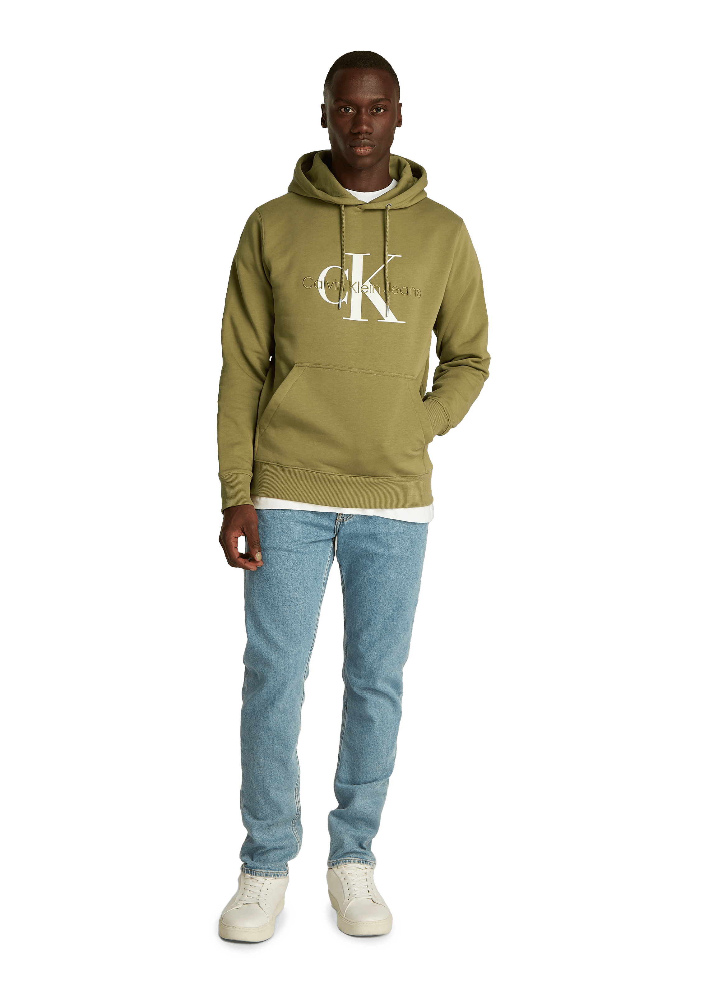 Hoodie en coton CALVIN KLEIN Vert