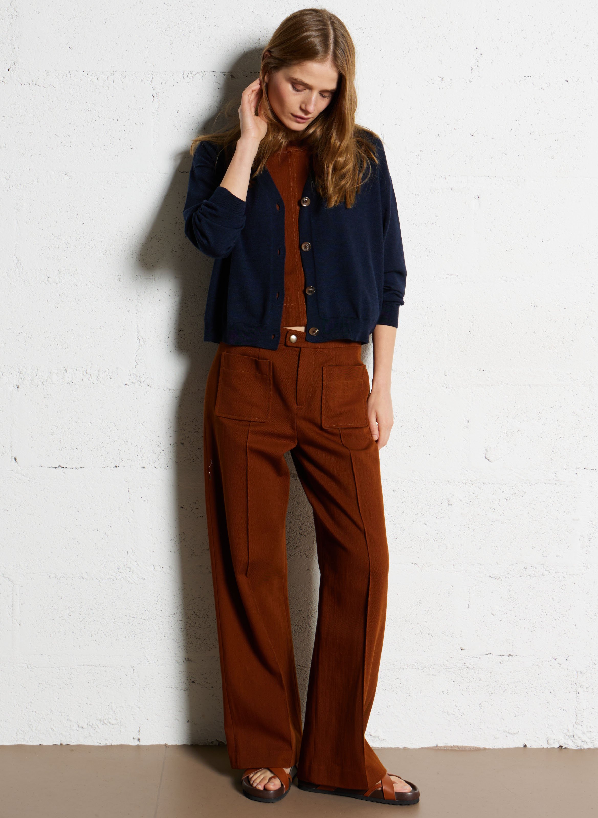 Gilet boutonné en laine idem SOEUR Bleu