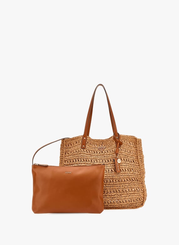Irene woven raffia tote bag | Multicolour by GUESS Irene woven raffia tote bag Multicolour