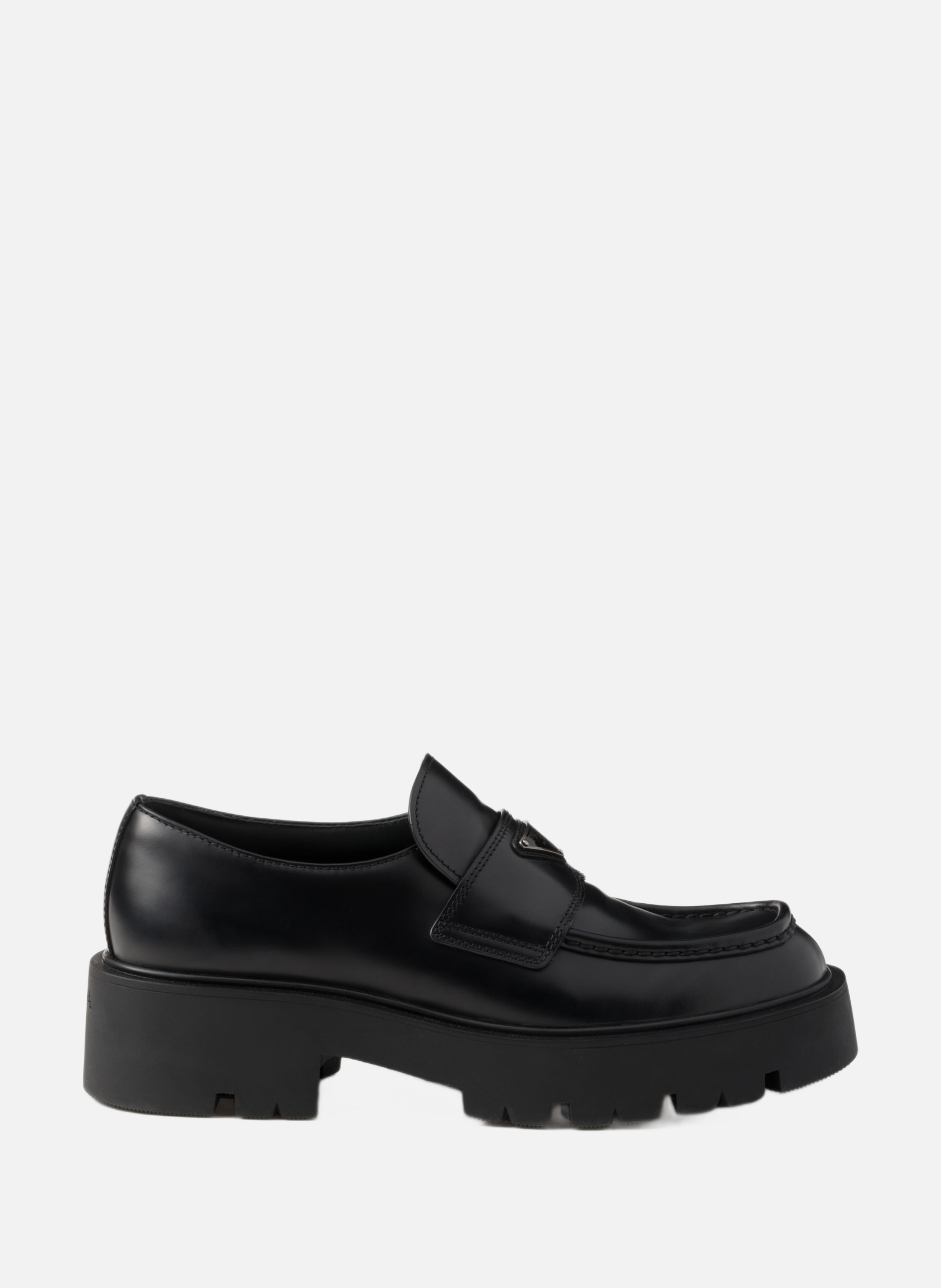 Mocassins en cuir brossé PRADA Noir
