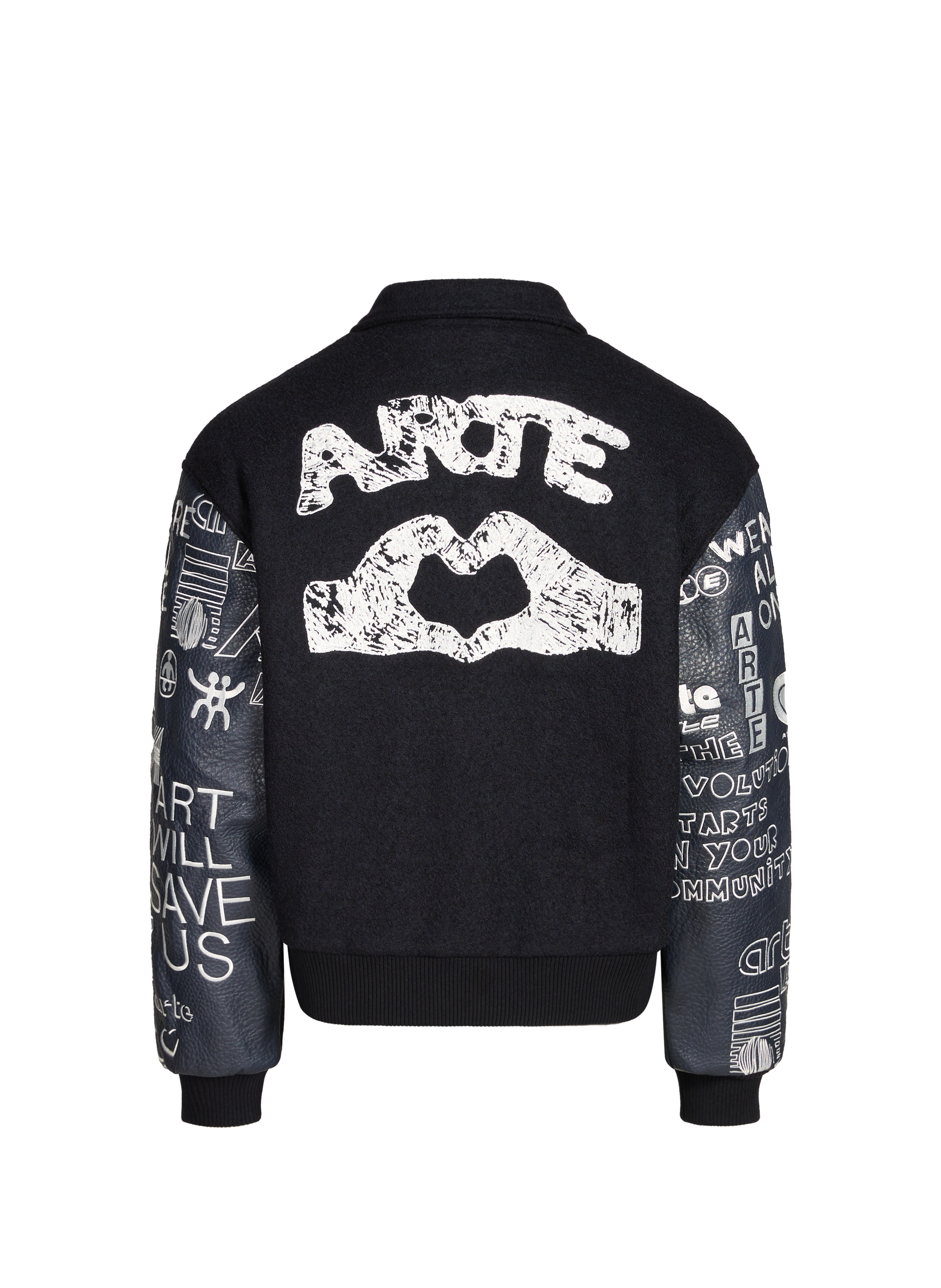 Blouson droit en laine mélangée ARTE ANTWERP Bleu