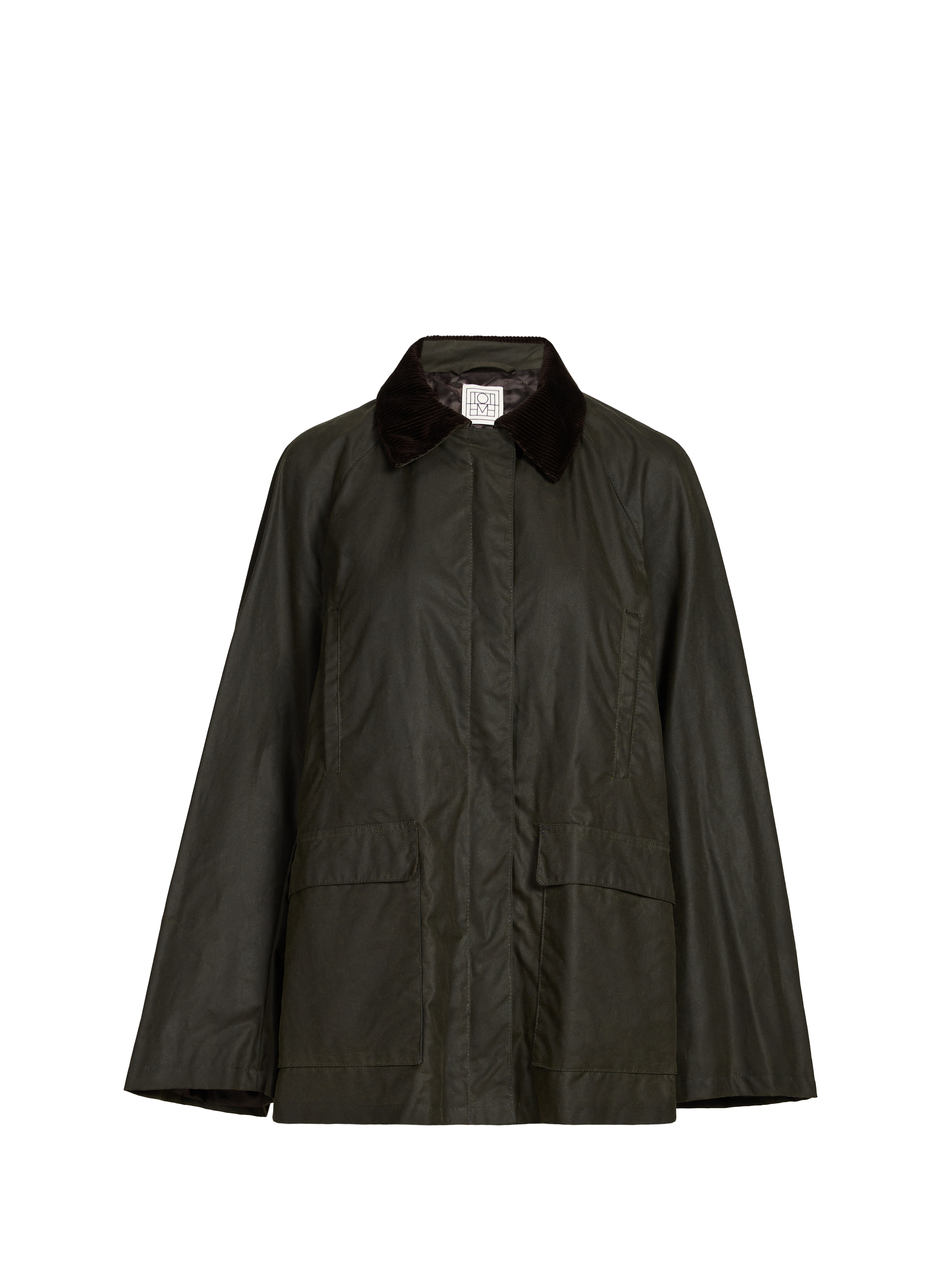 Oversized jacket with classic cotton collar TOTEME Brown