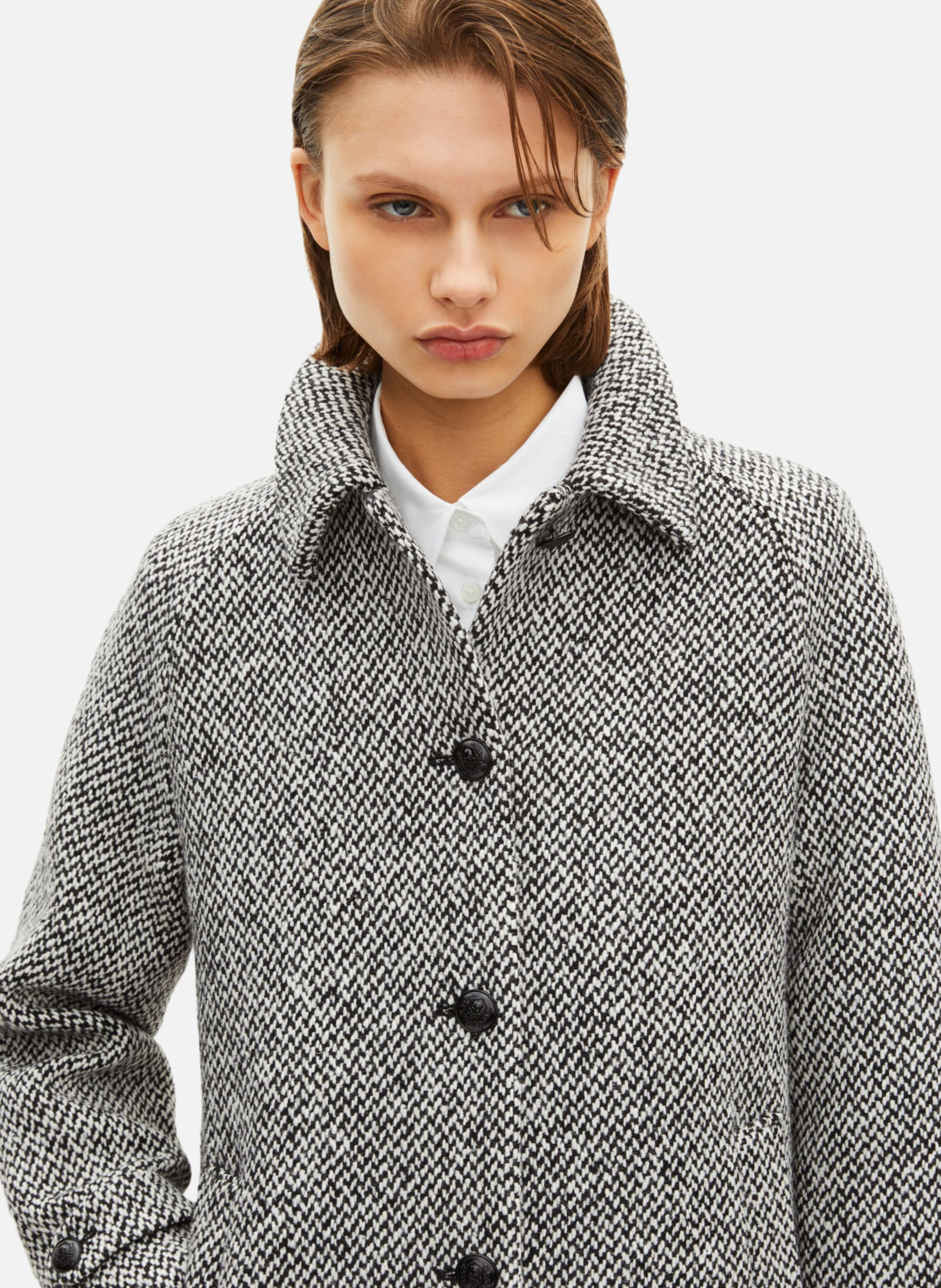 Manteau long à motif graphique THE KOOPLES Blanc