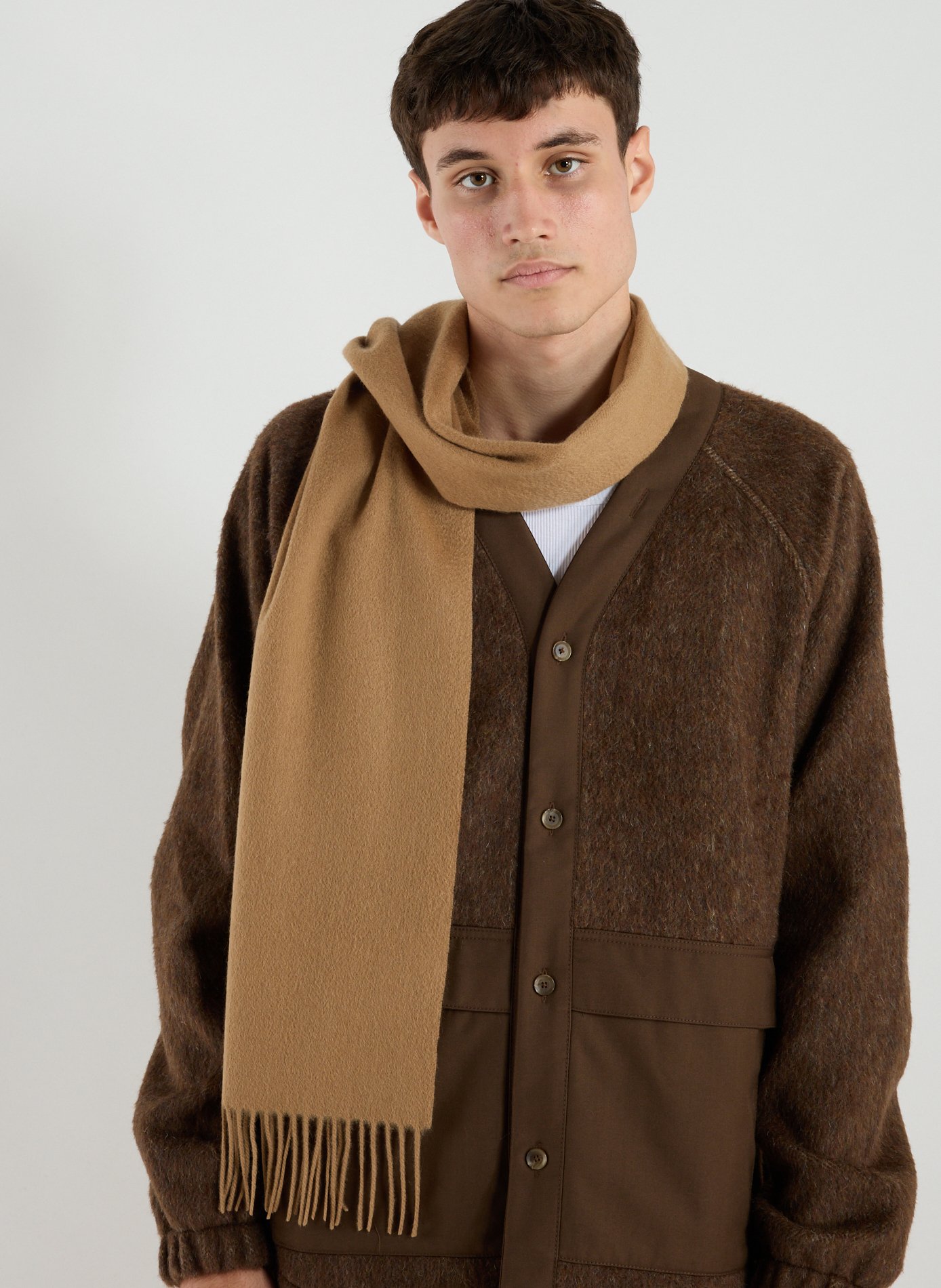 HACKETT Echarpe bords frangés en cachemire Beige