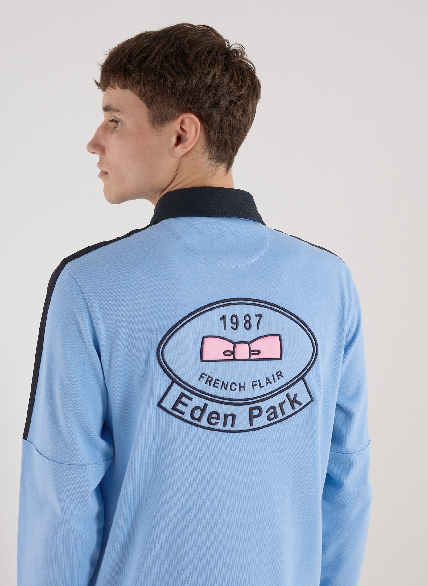 Long sleeve polo shirt EDEN PARK Blue