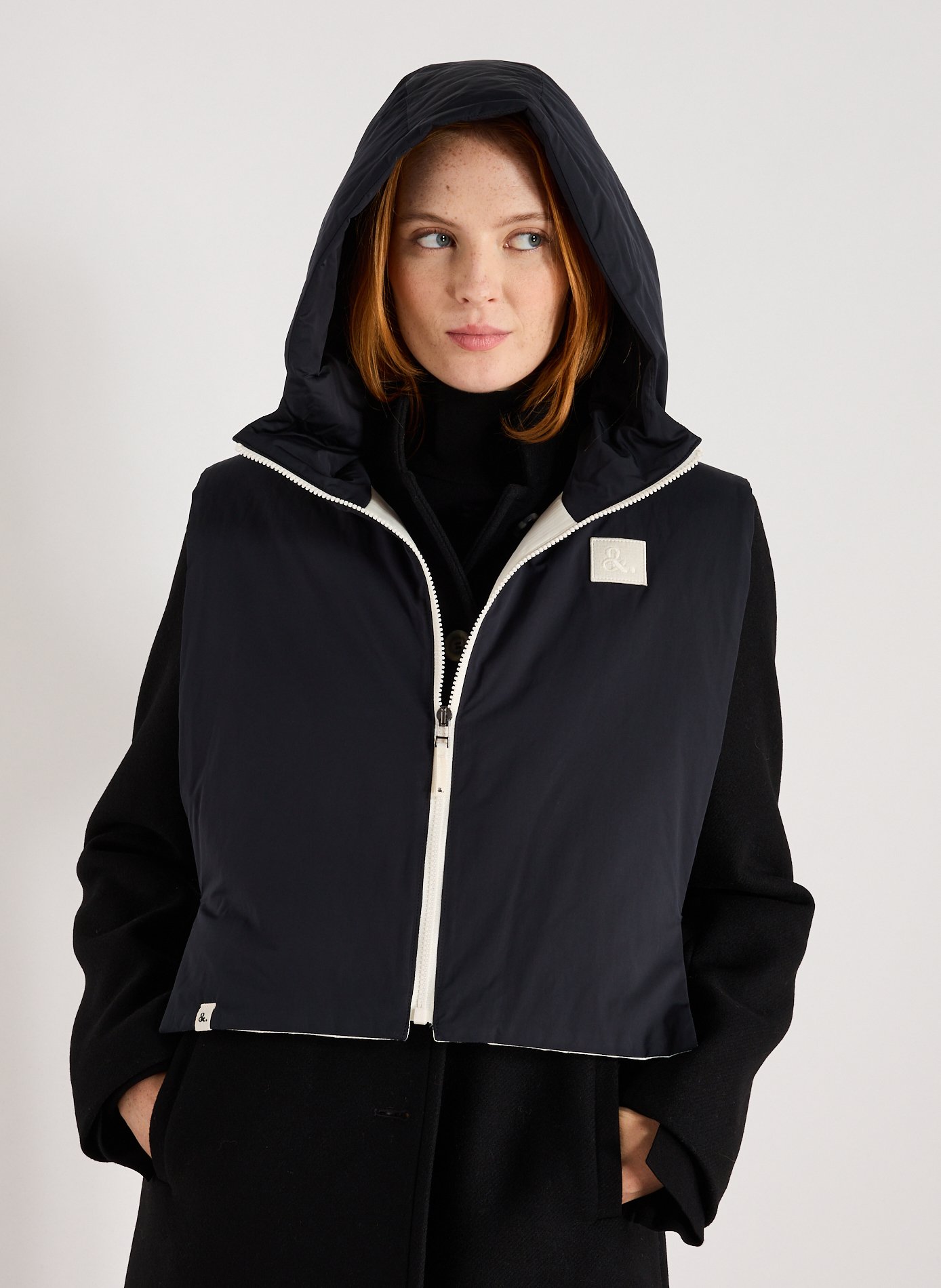 Quilted removable hood TRENCH & COAT Blue