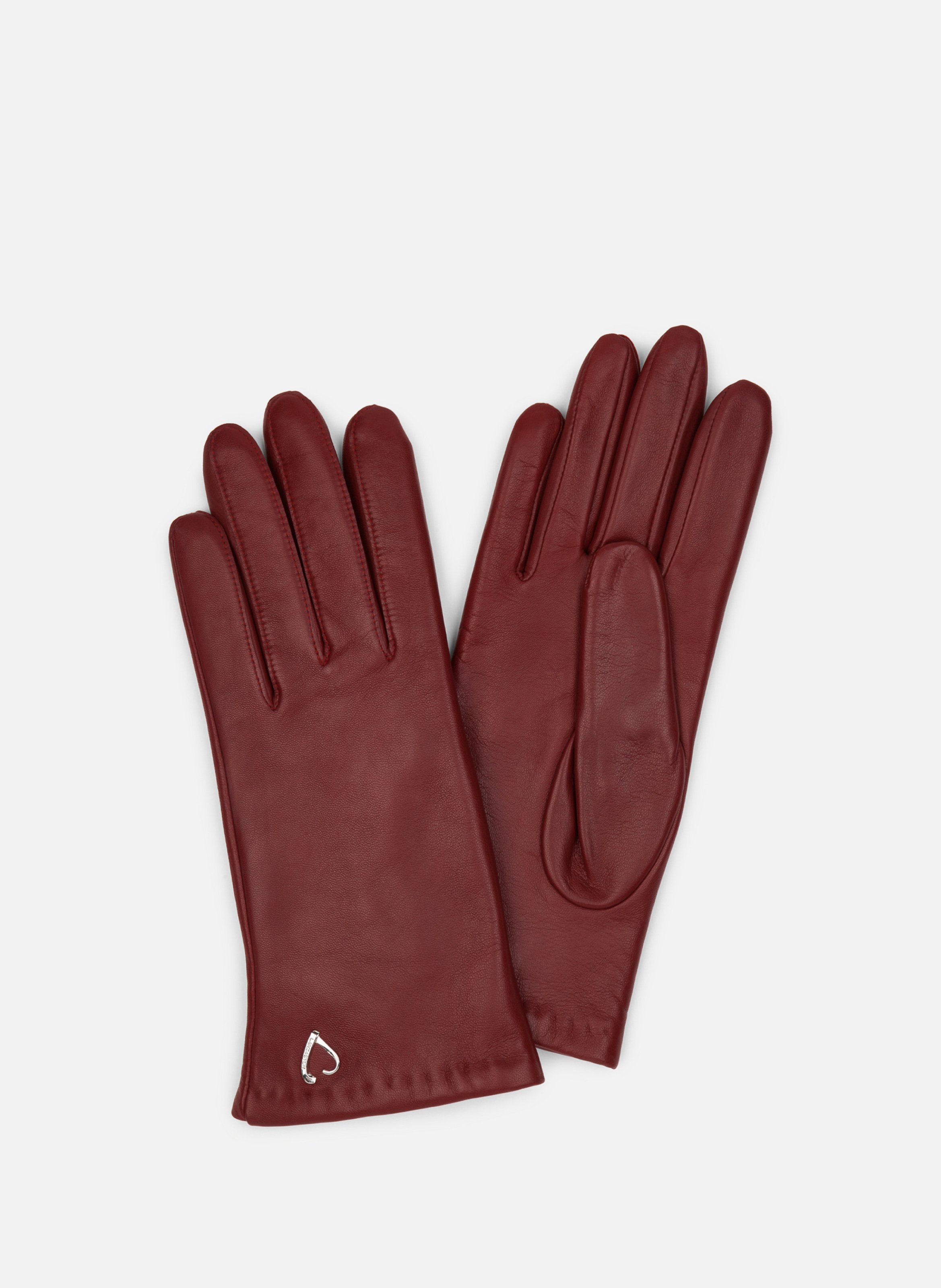 LANCASTER Gants en cuir d'agneau lisse Rouge