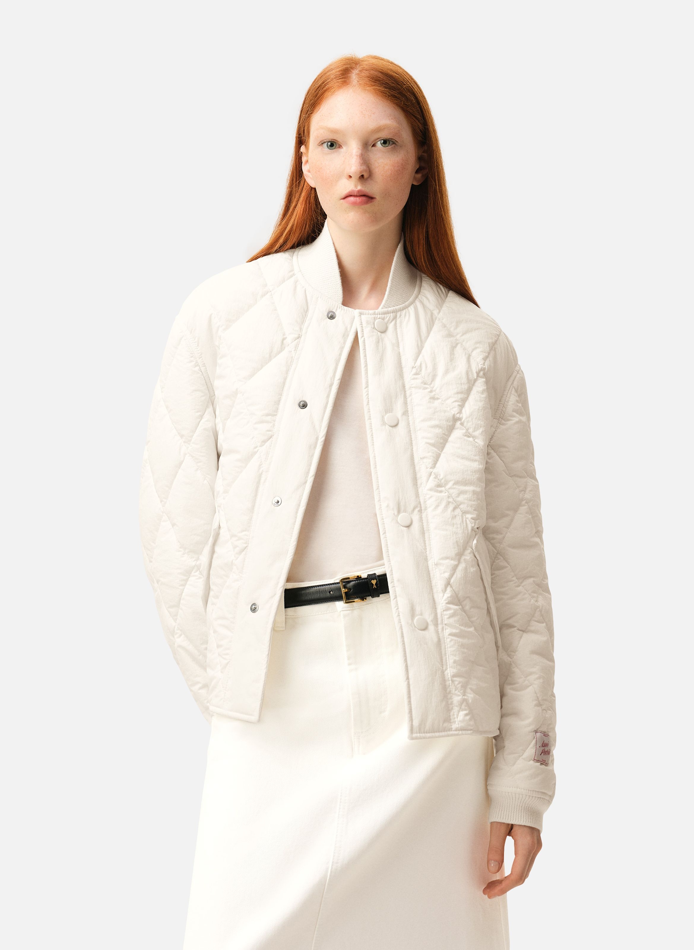Veste rembourrée unisexe en nylon AMI PARIS Blanc
