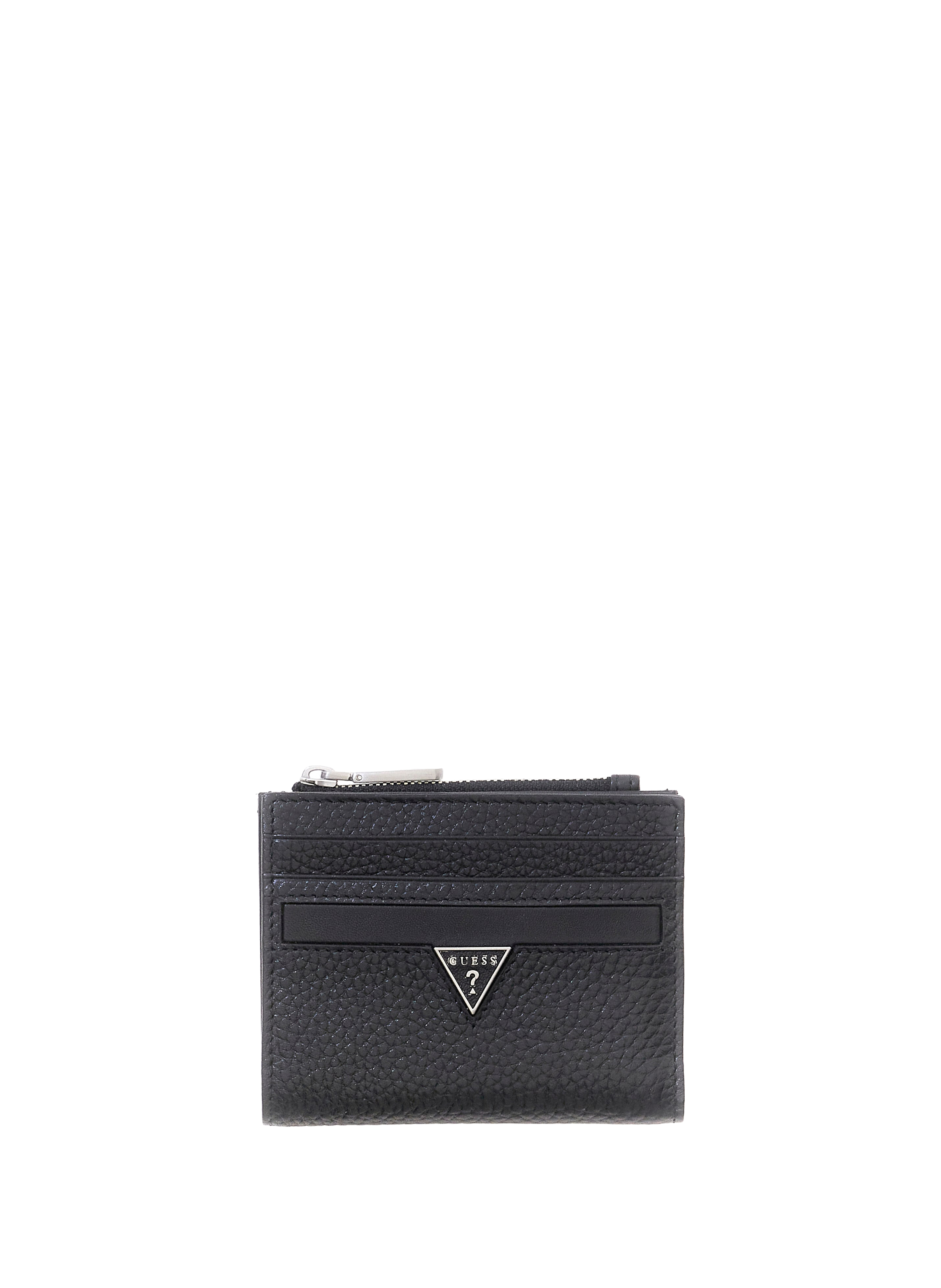 Compact leather wallet GUESS Black