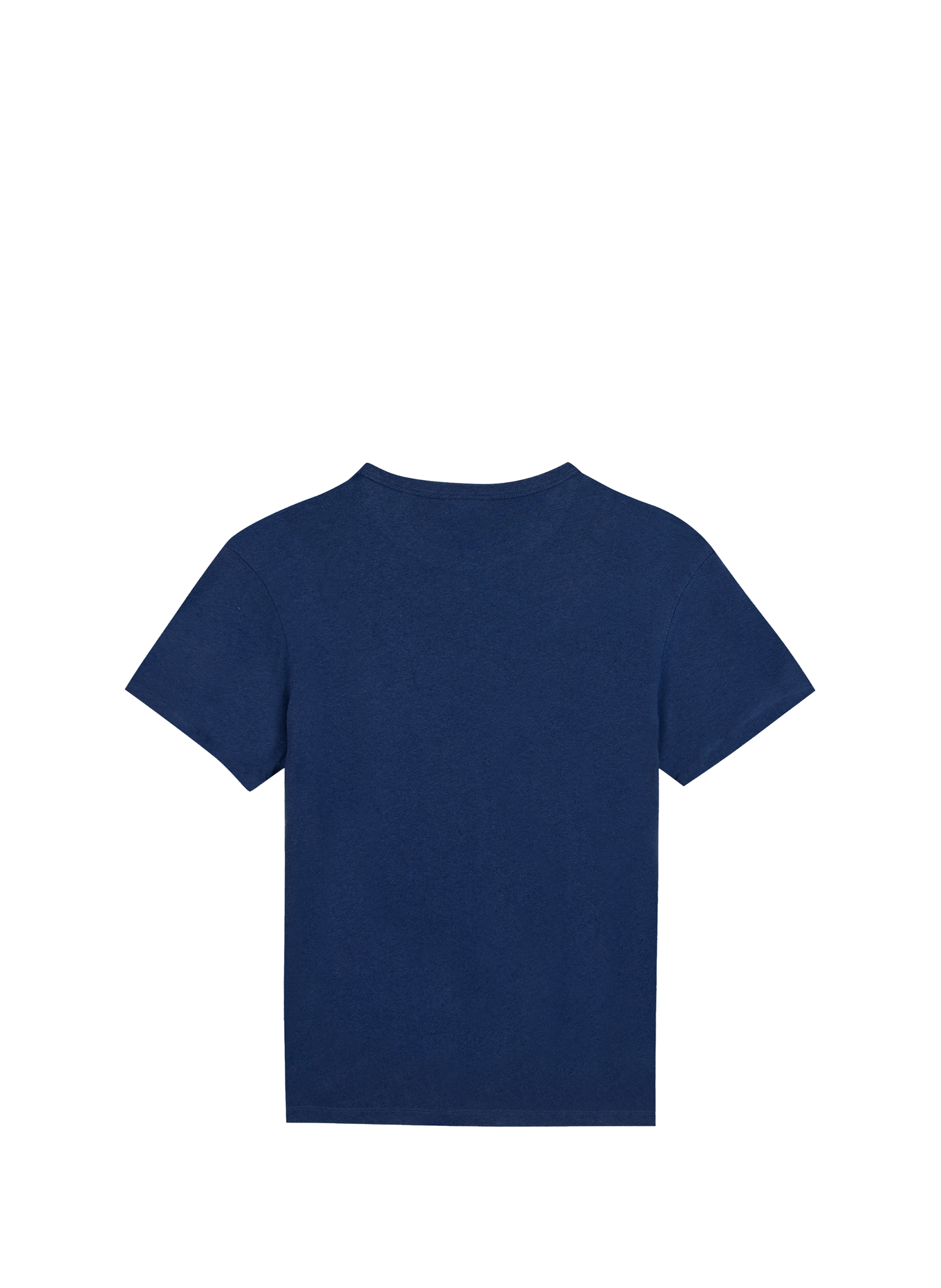 T-shirt Villiers brodé en lin et coton MAISON LABICHE Bleu