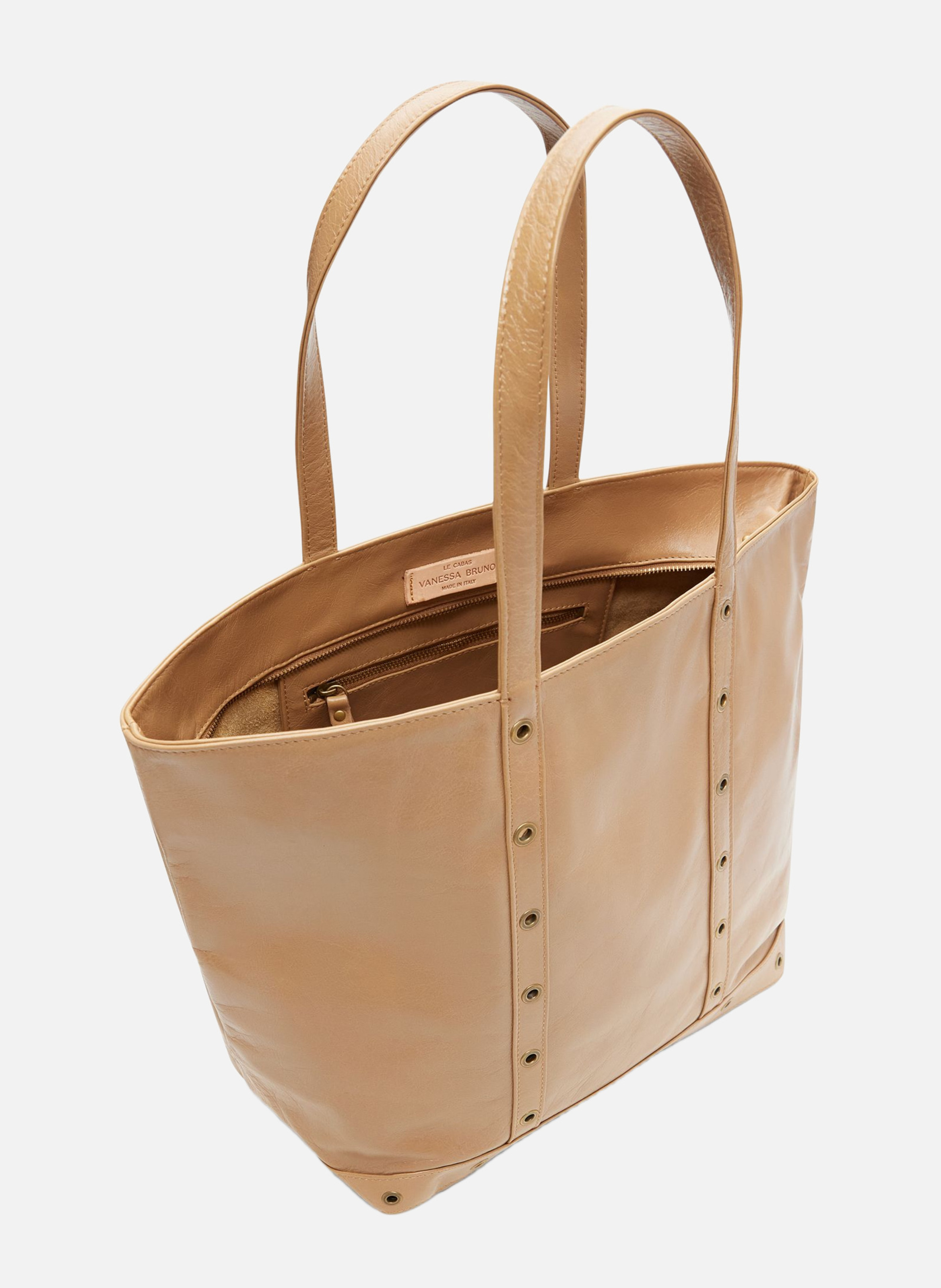 Cabas L en cuir VANESSA BRUNO Beige