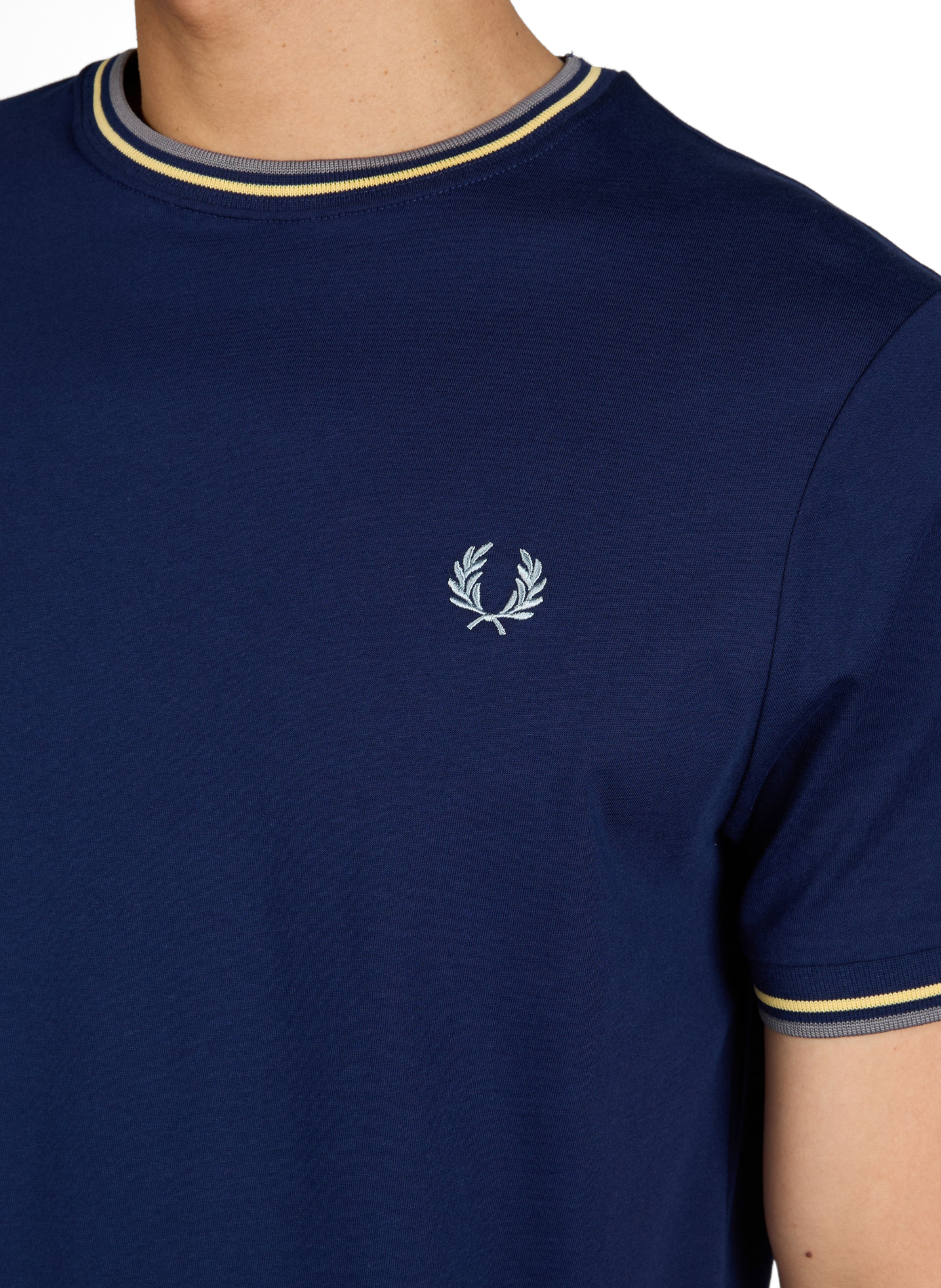 T-shirt droit uni à col rond FRED PERRY Bleu