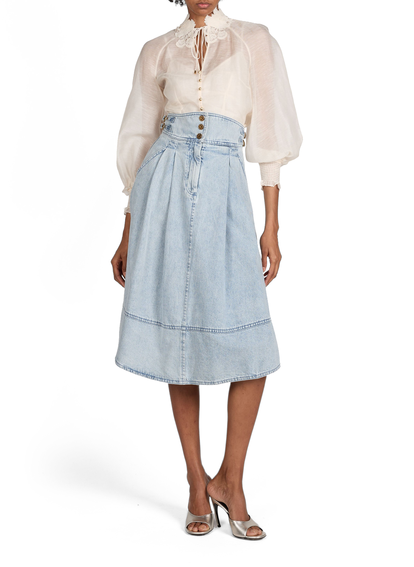 Blouse en lin et soie  ZIMMERMANN Blanc