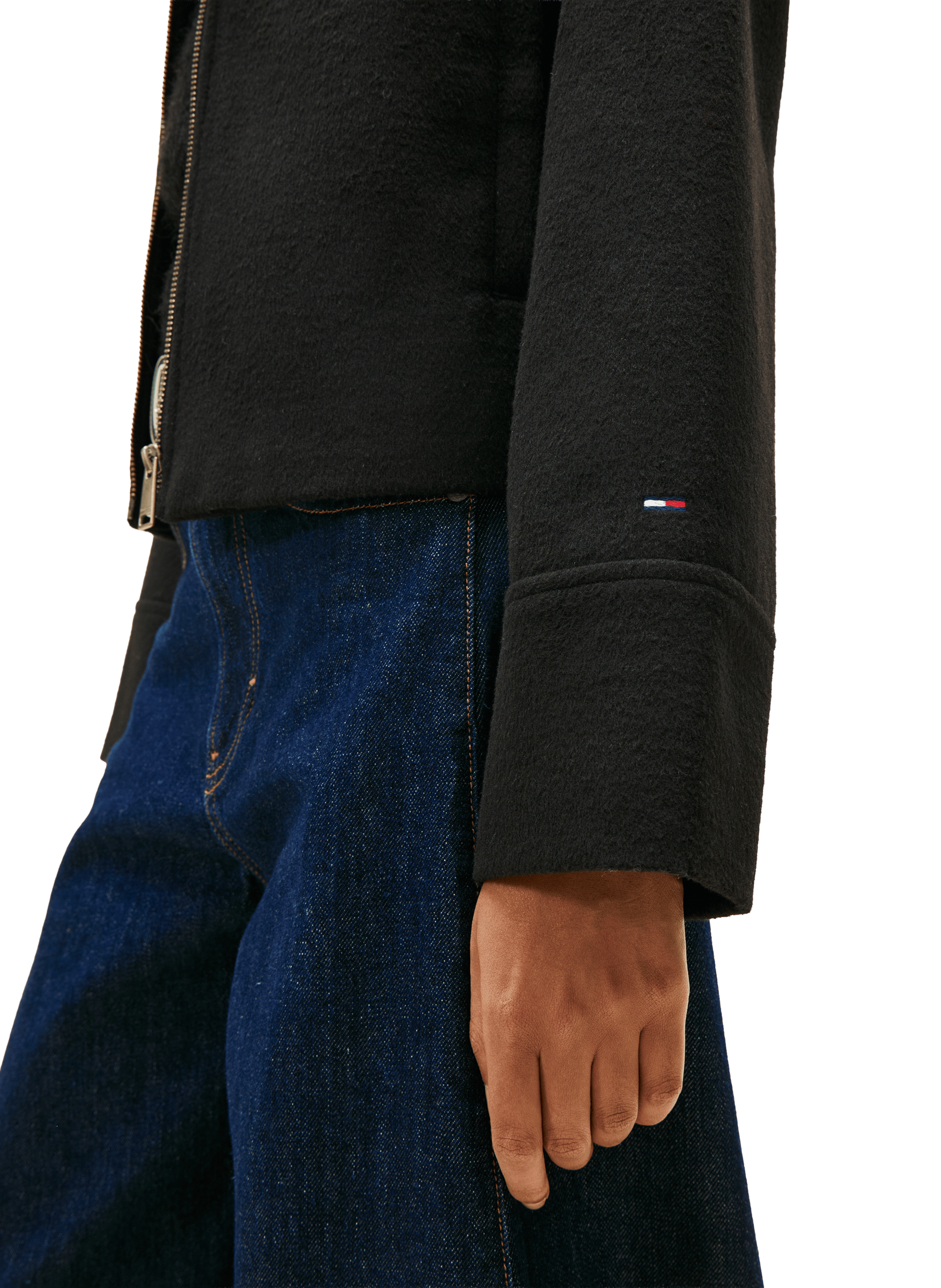 Veste courte en laine mélangée TOMMY HILFIGER Noir