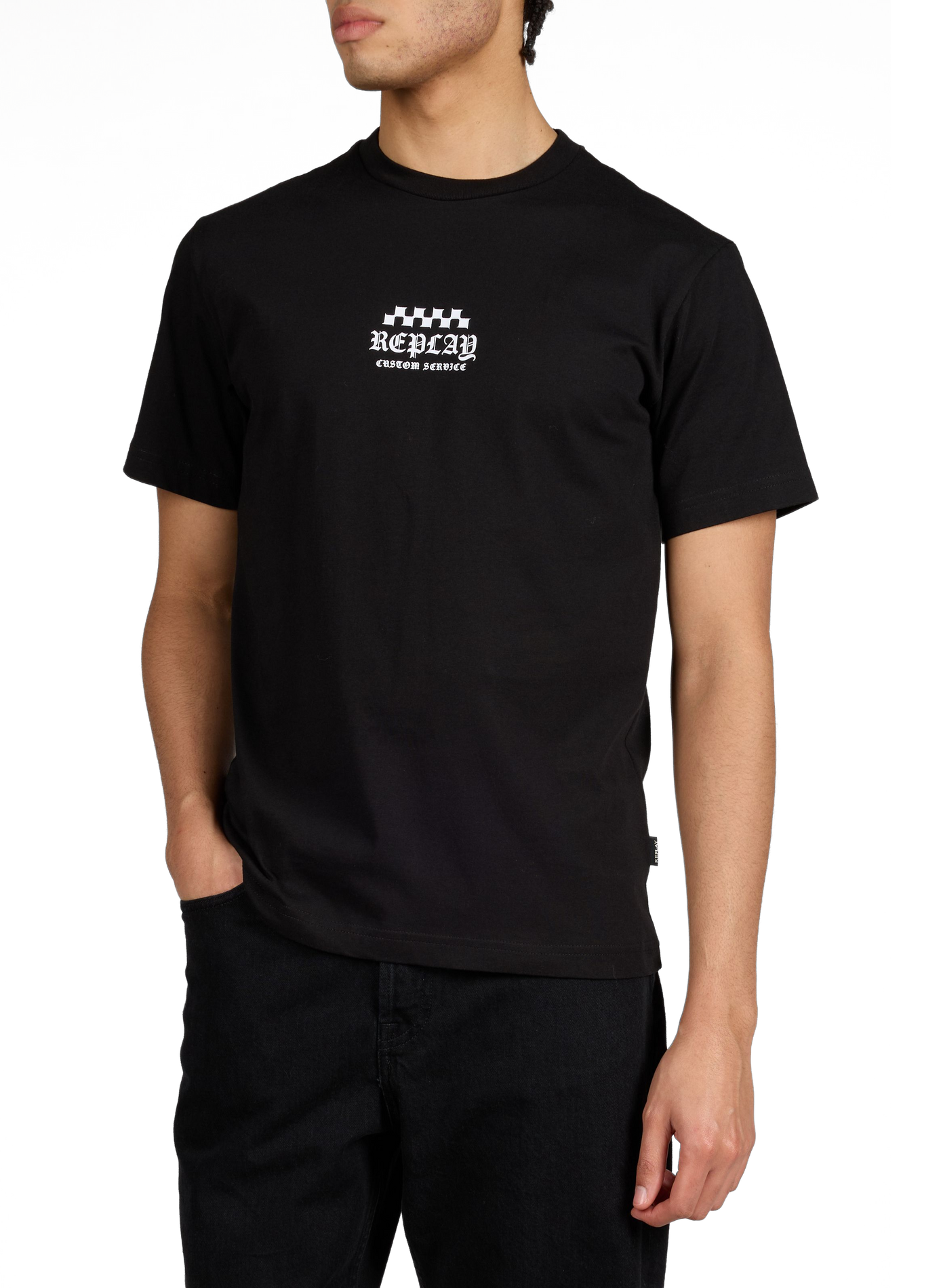 T-shirt imprimé en coton REPLAY Noir