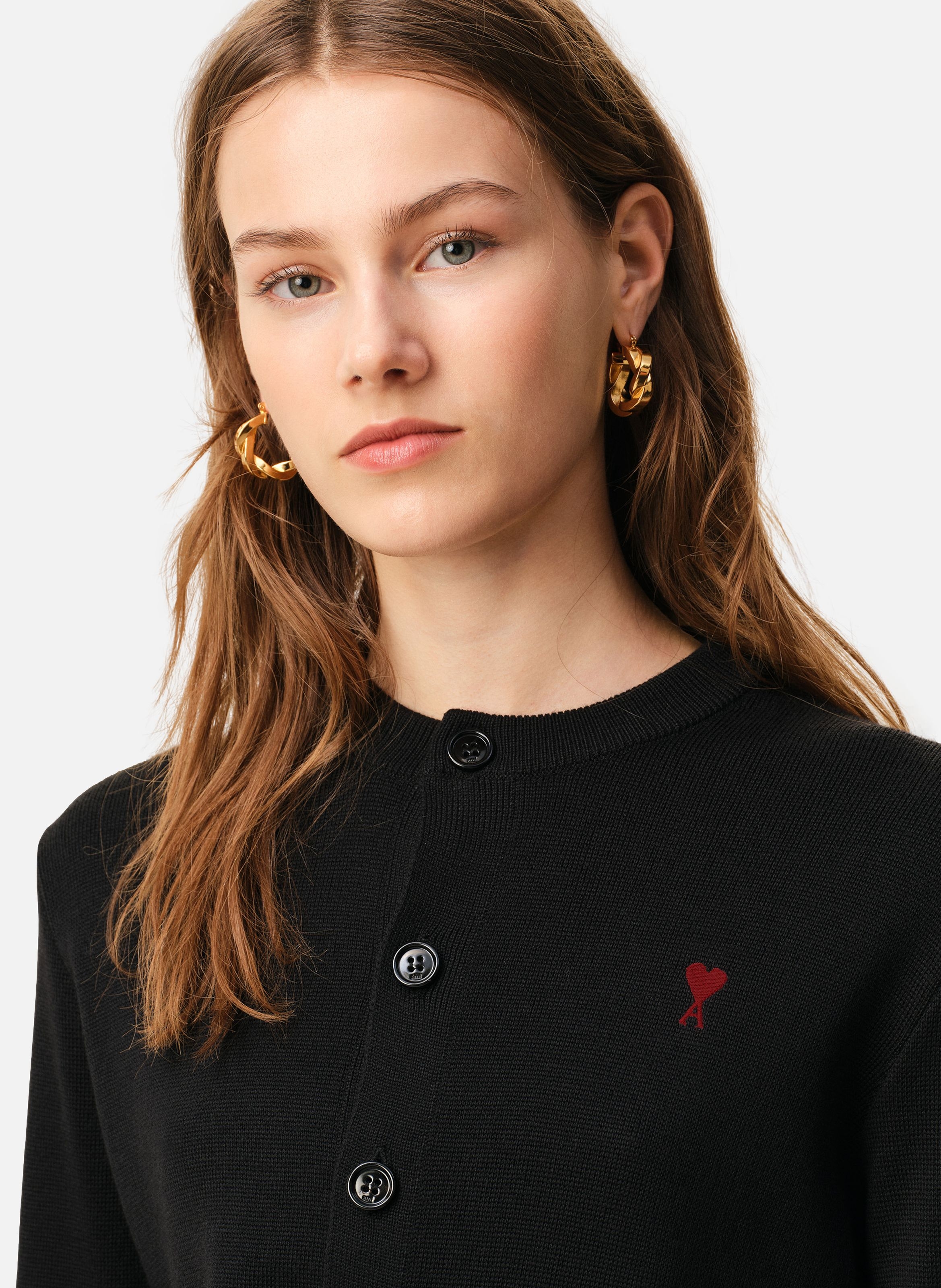 Cardigan Ami De Coeur En Laine AMI PARIS Noir
