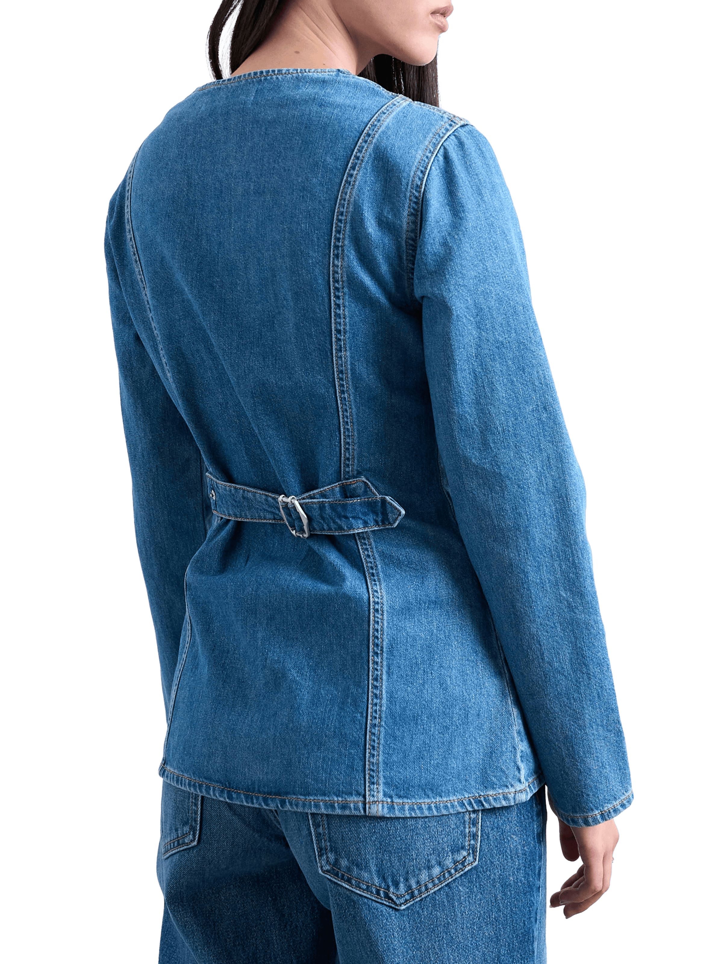 Cotton denim shirt TOPSHOP Blue