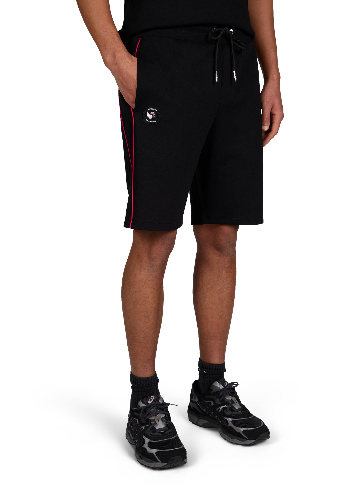 Bermuda à cordons en coton mélangé EDEN PARK Noir