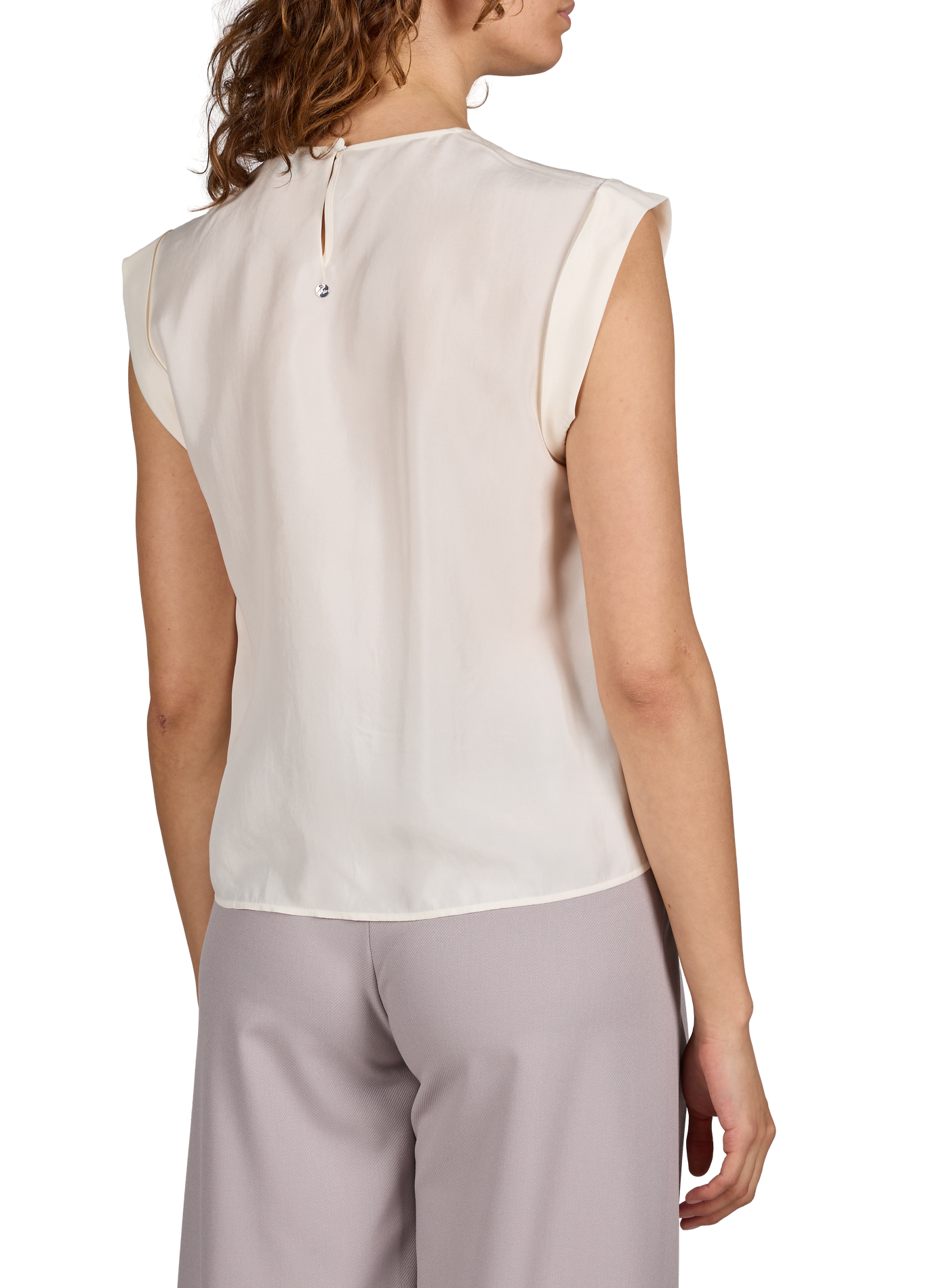 Blusa Regular con cierre de lágrima en la espalda. BOSS Beige