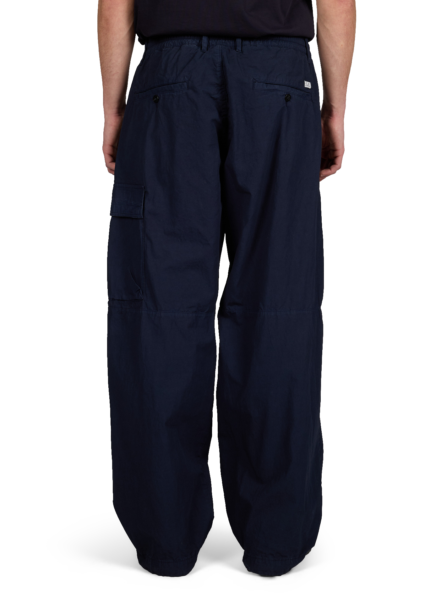 Elasticated wide-leg cotton trousers CP COMPANY Blue