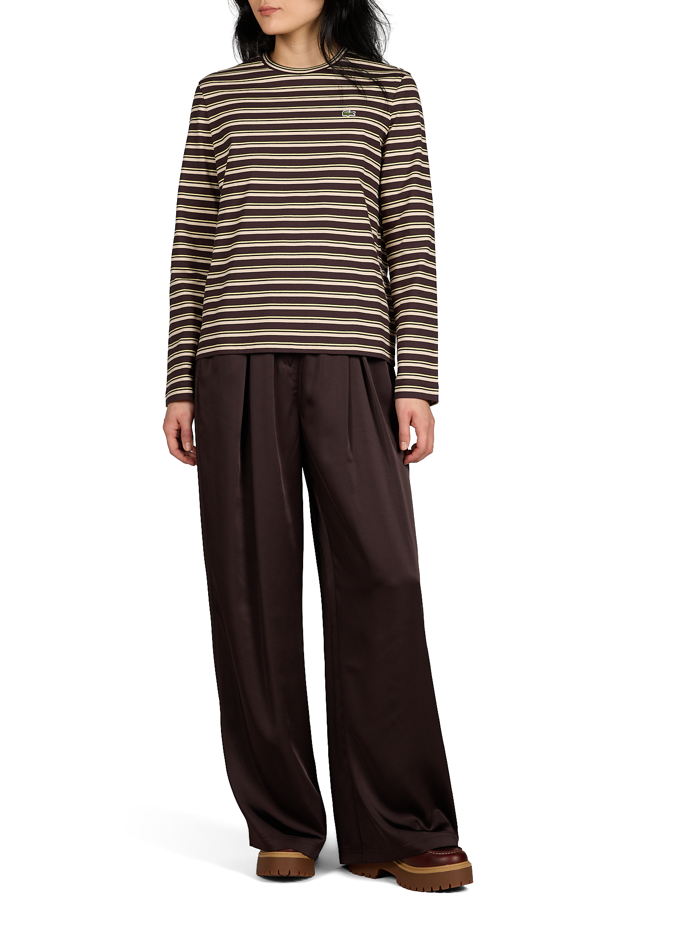 T-shirt manches longues à rayures LACOSTE Multicolore