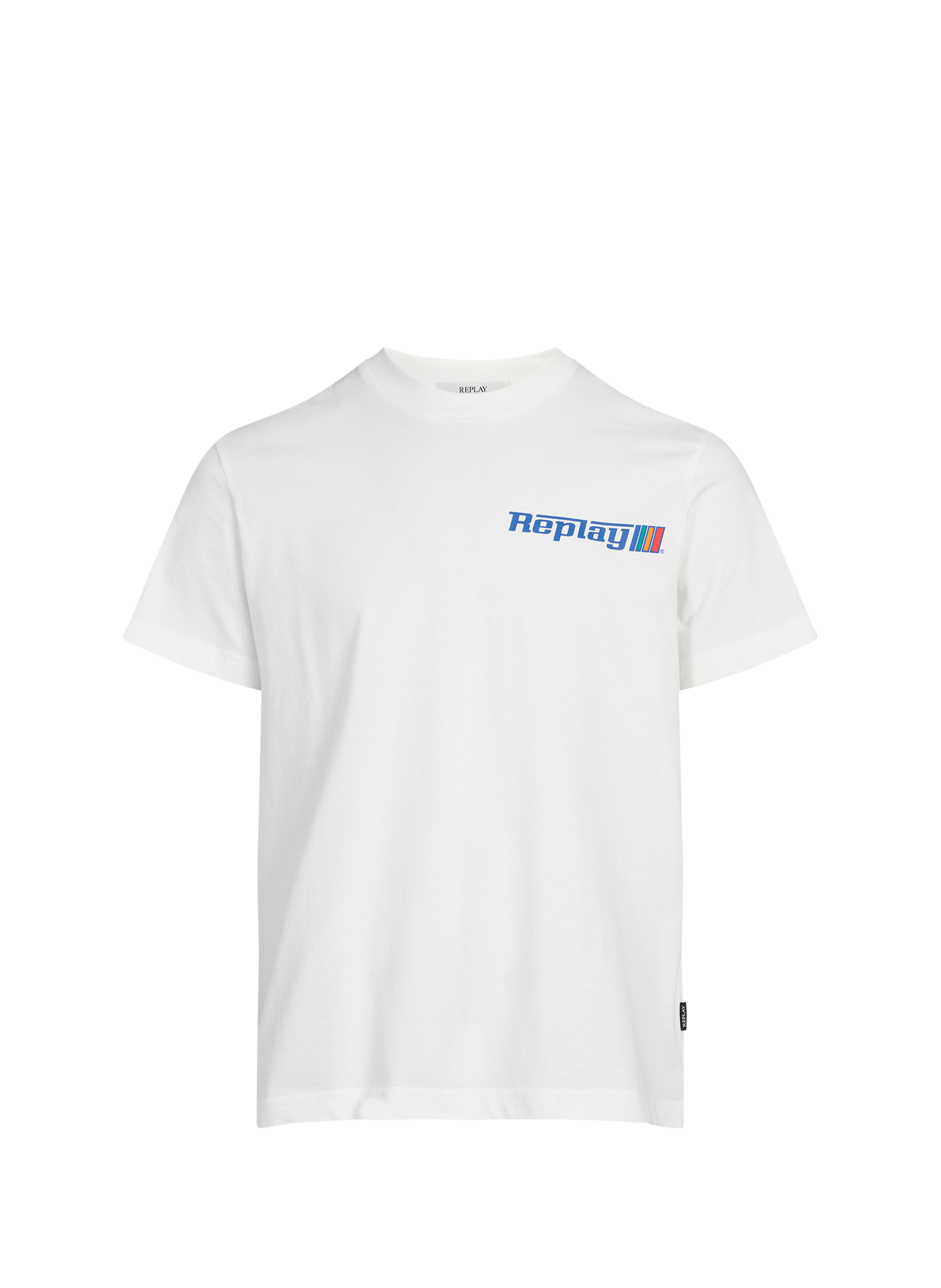 T-shirt droit à logo en coton REPLAY Blanc