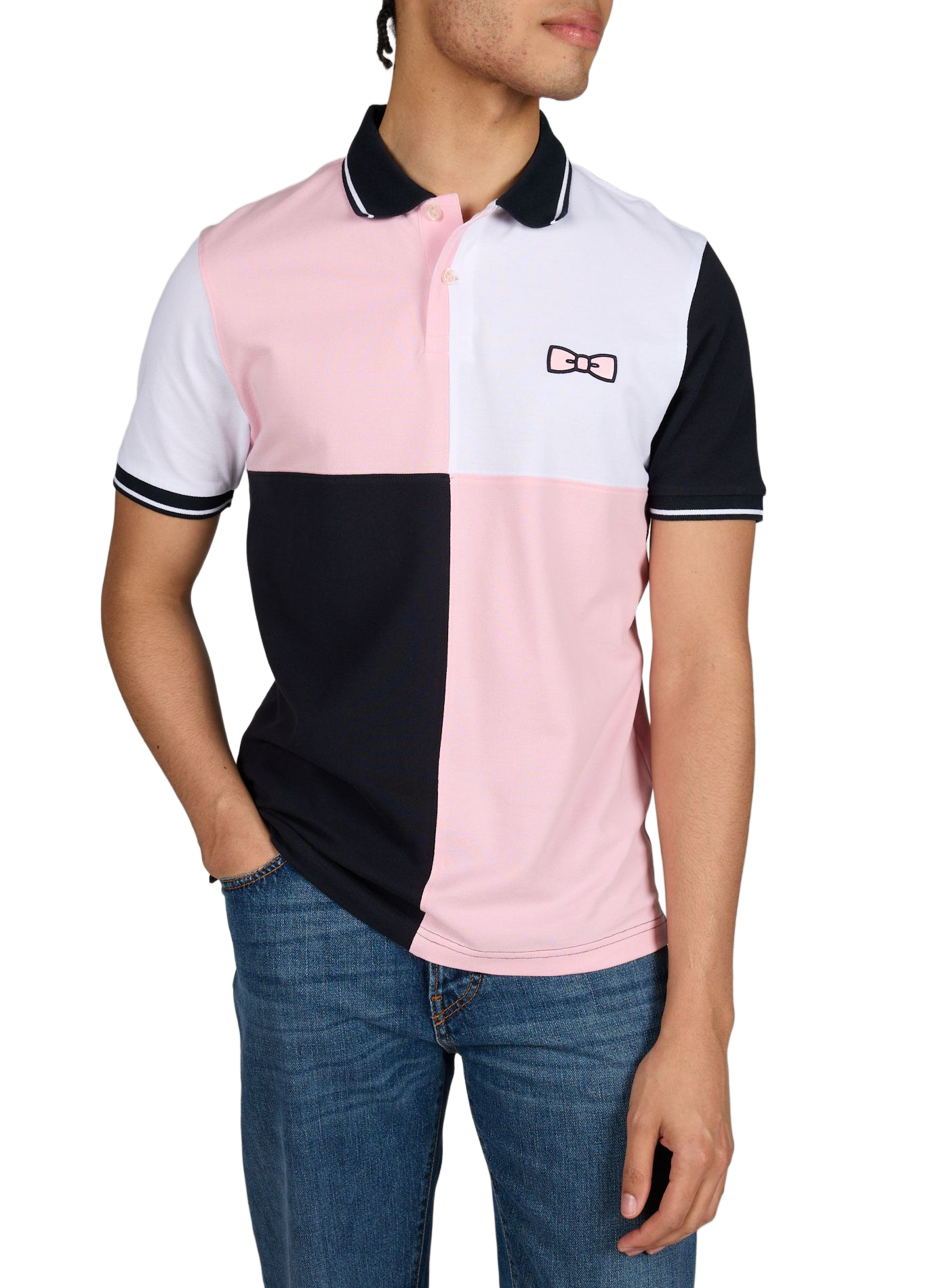 Short-sleeved cotton piqué polo EDEN PARK Pink