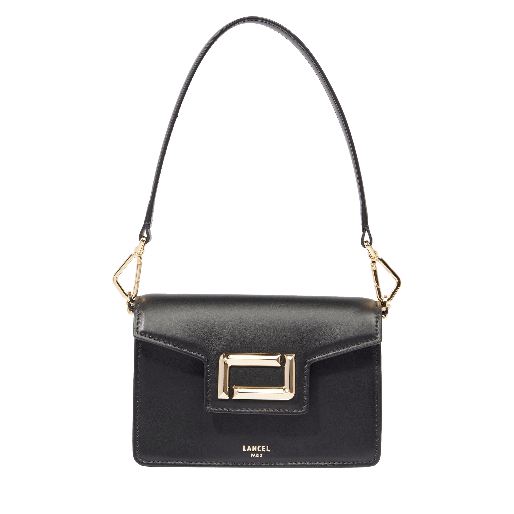 Mini flap bag angèle by lancel in leather LANCEL Black