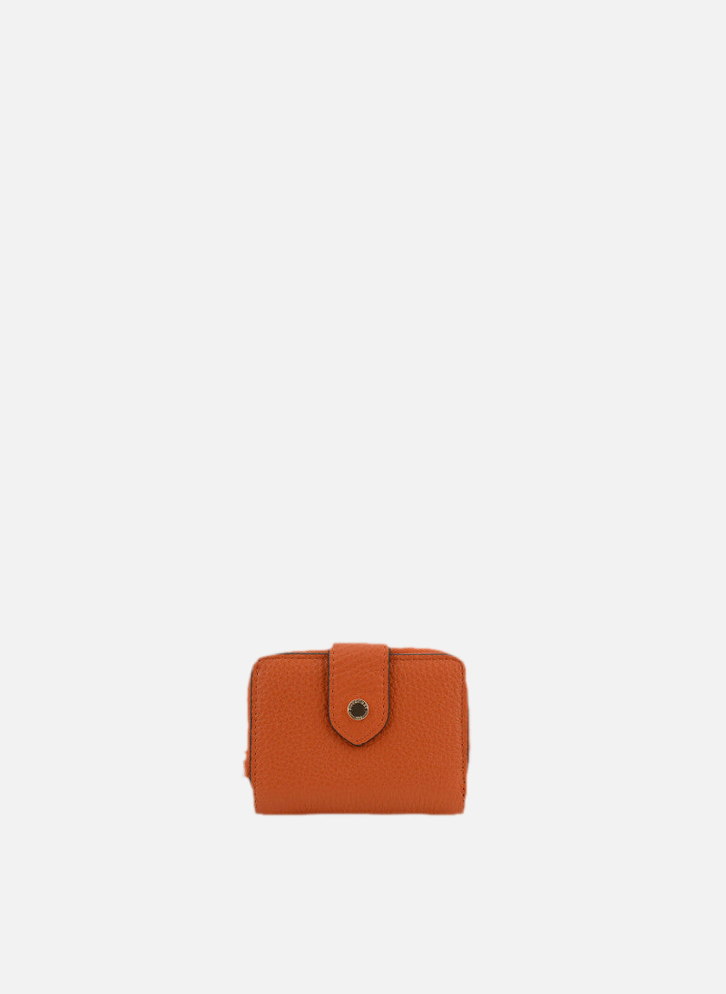 Club | porte monnaie à rabat en cuir de veau  Orange