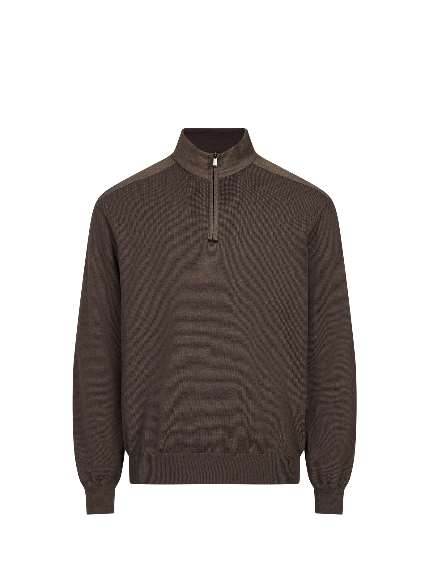 Wool zip-up sweater PAUL & SHARK Brown