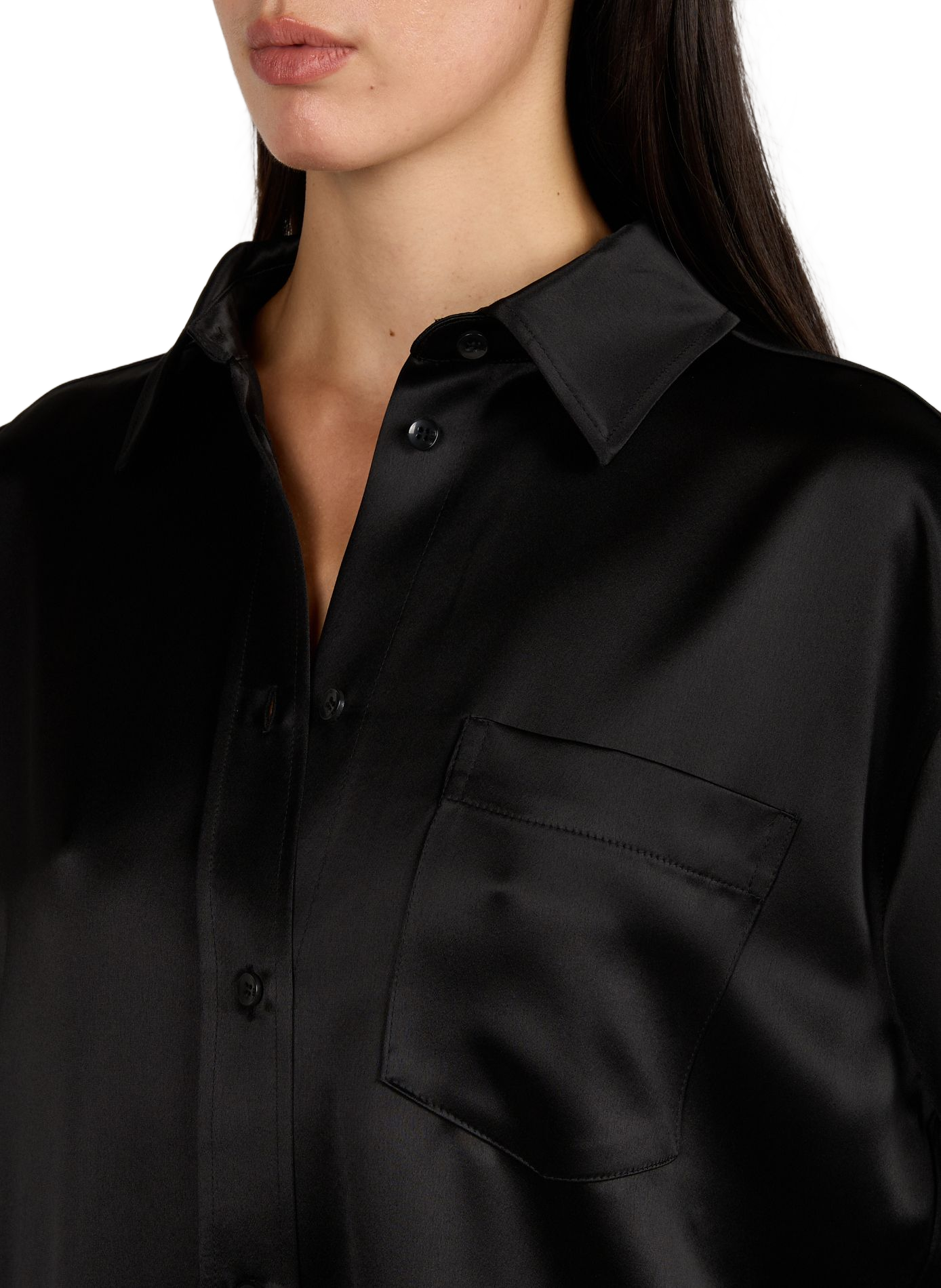 Satin long-sleeved shirt Audrey BY MALENE BIRGER Black
