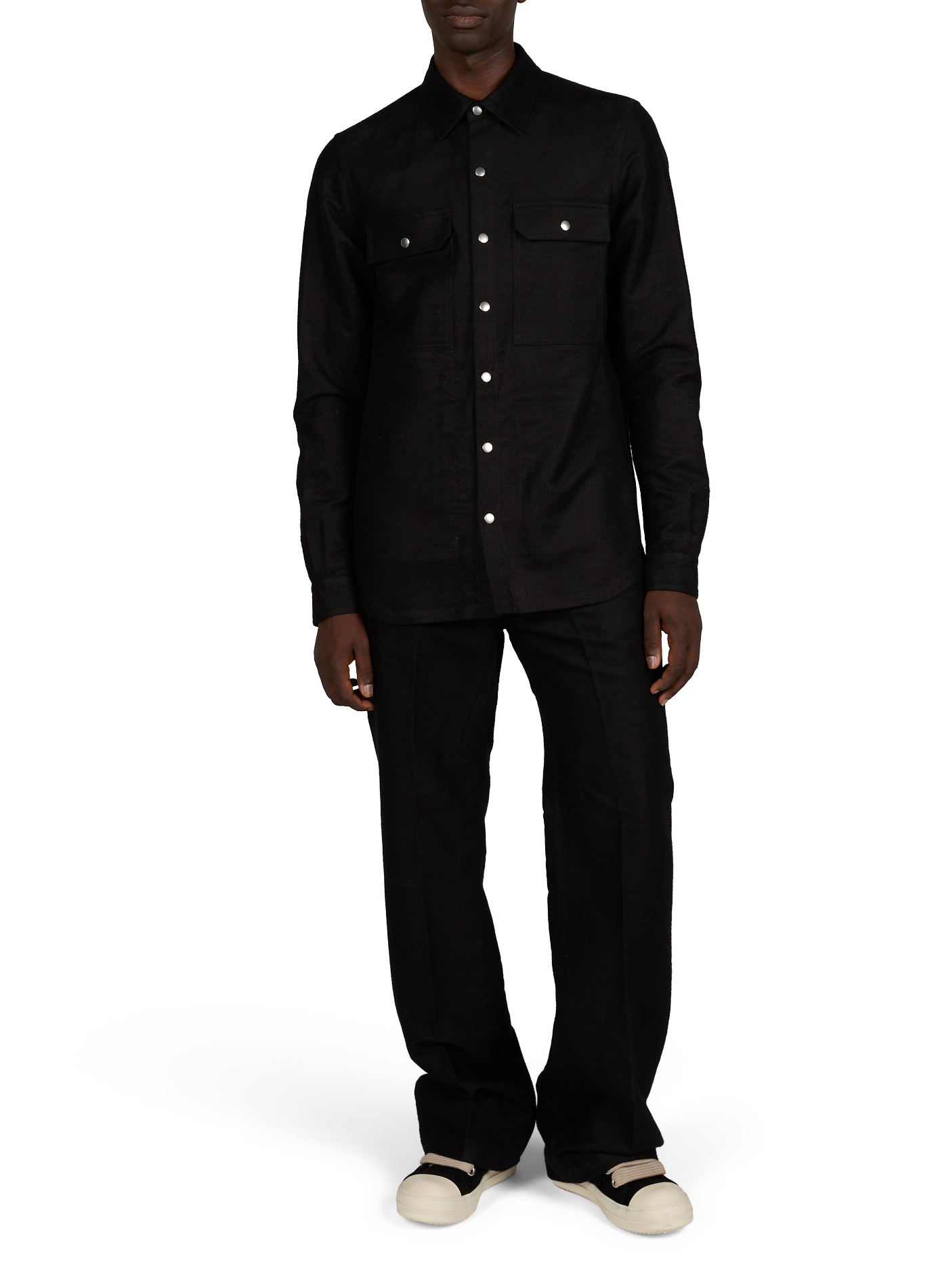 Pantalon droit à plis Geth RICK OWENS Noir