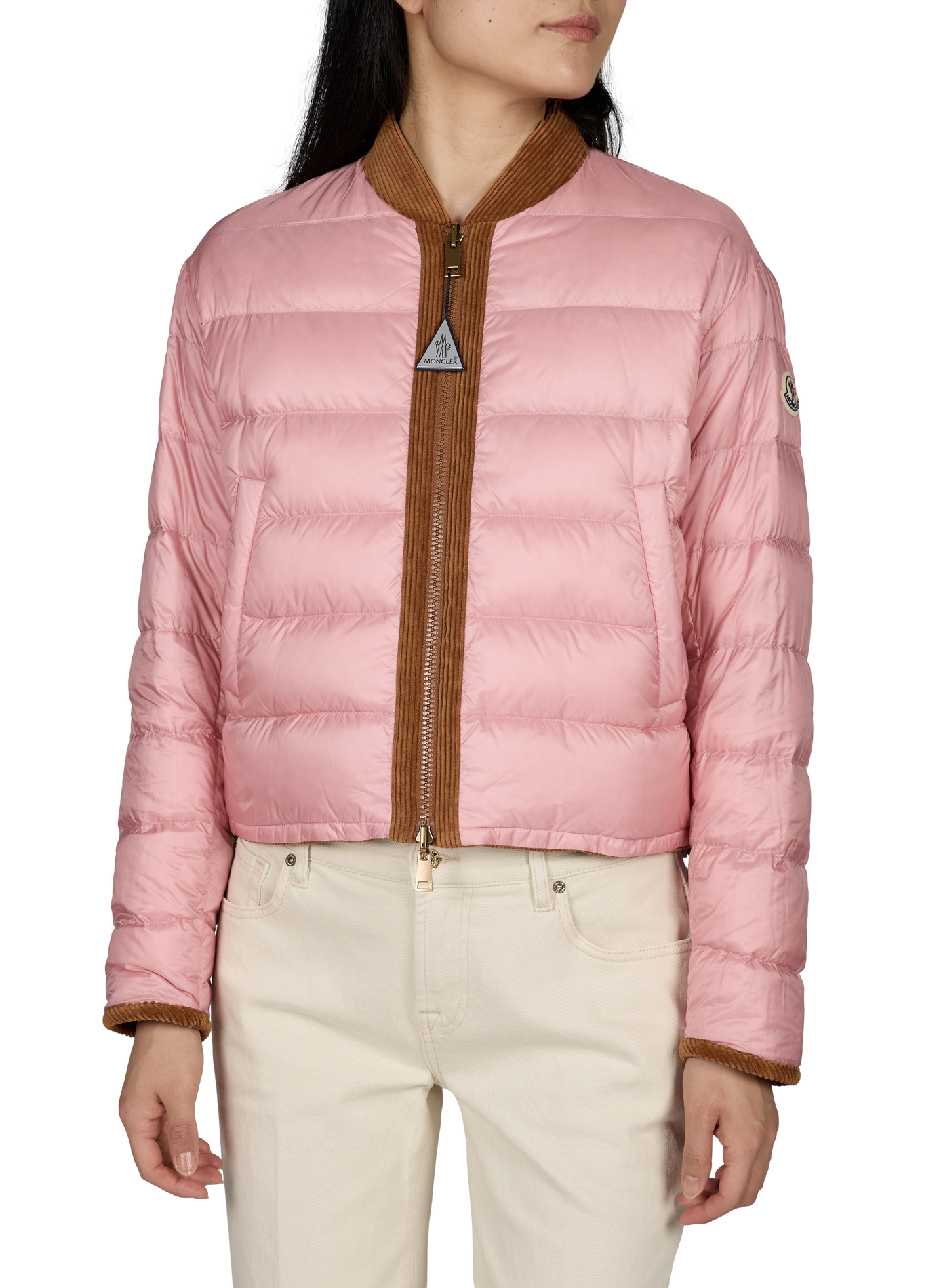 Bomberjacke aus Cordgewebe MONCLER Beige