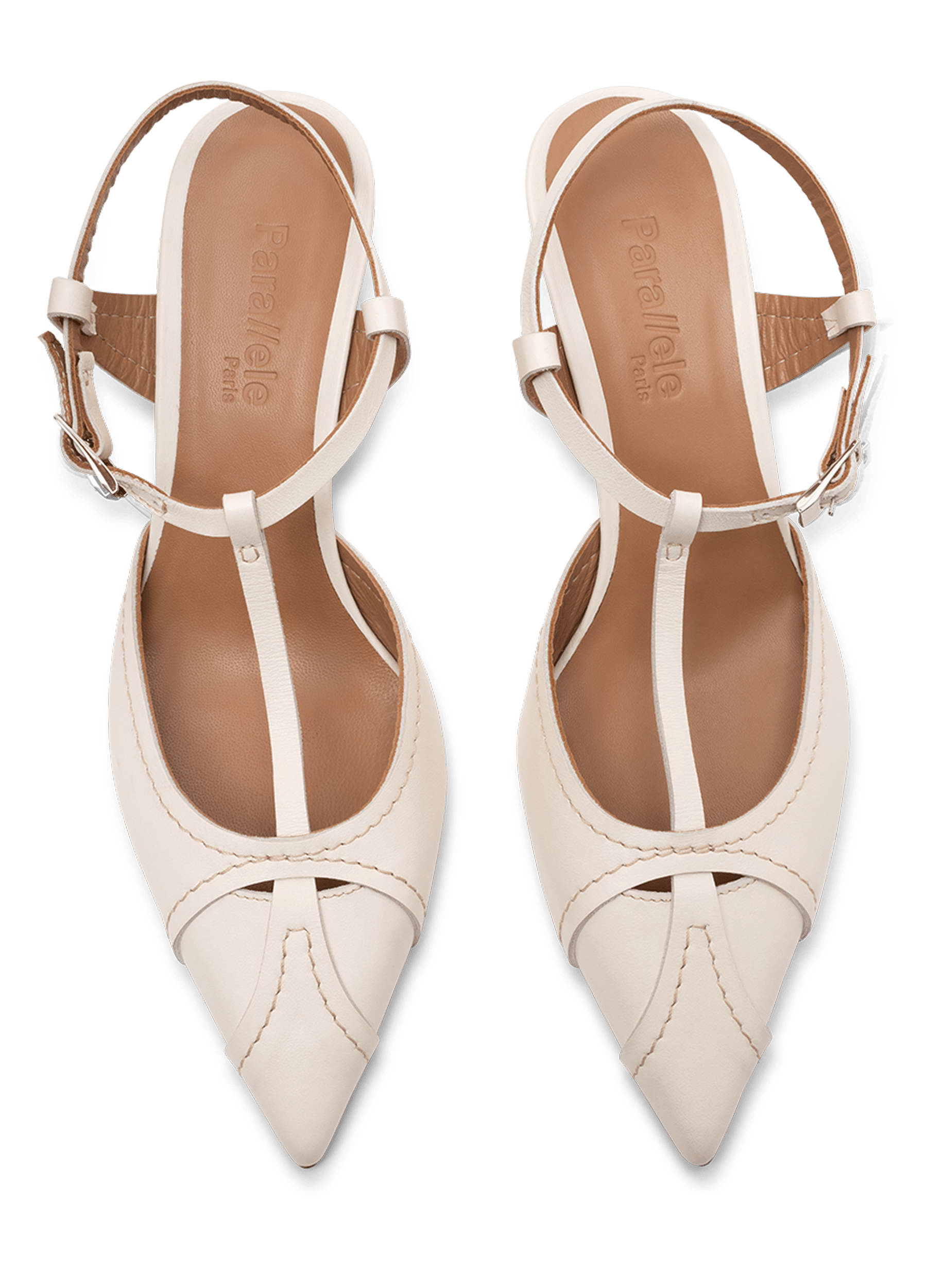 Sling back ramon en veau lisse PARALLELE Blanc