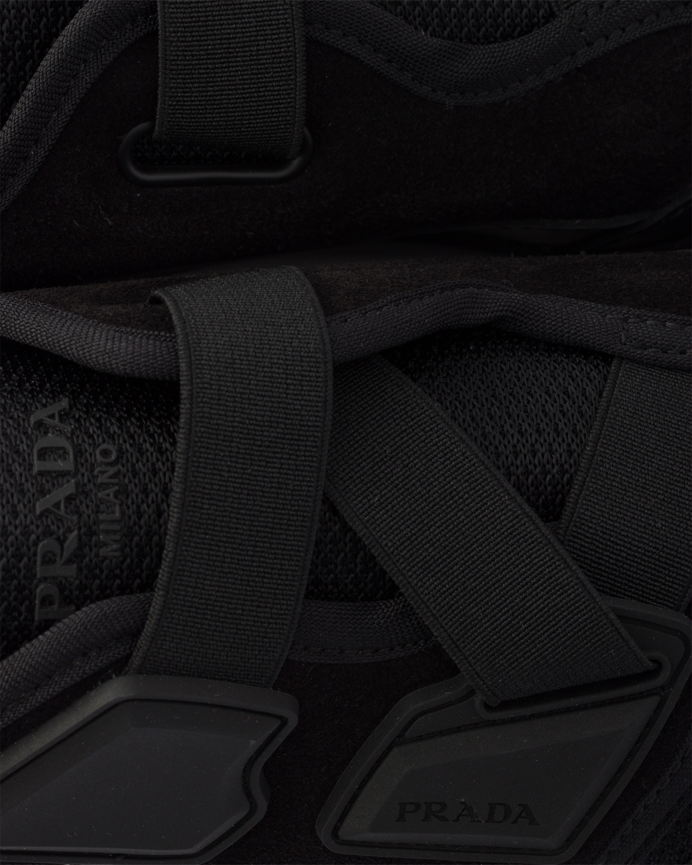 Sneakers speedrock en mesh technique et cuir PRADA Noir