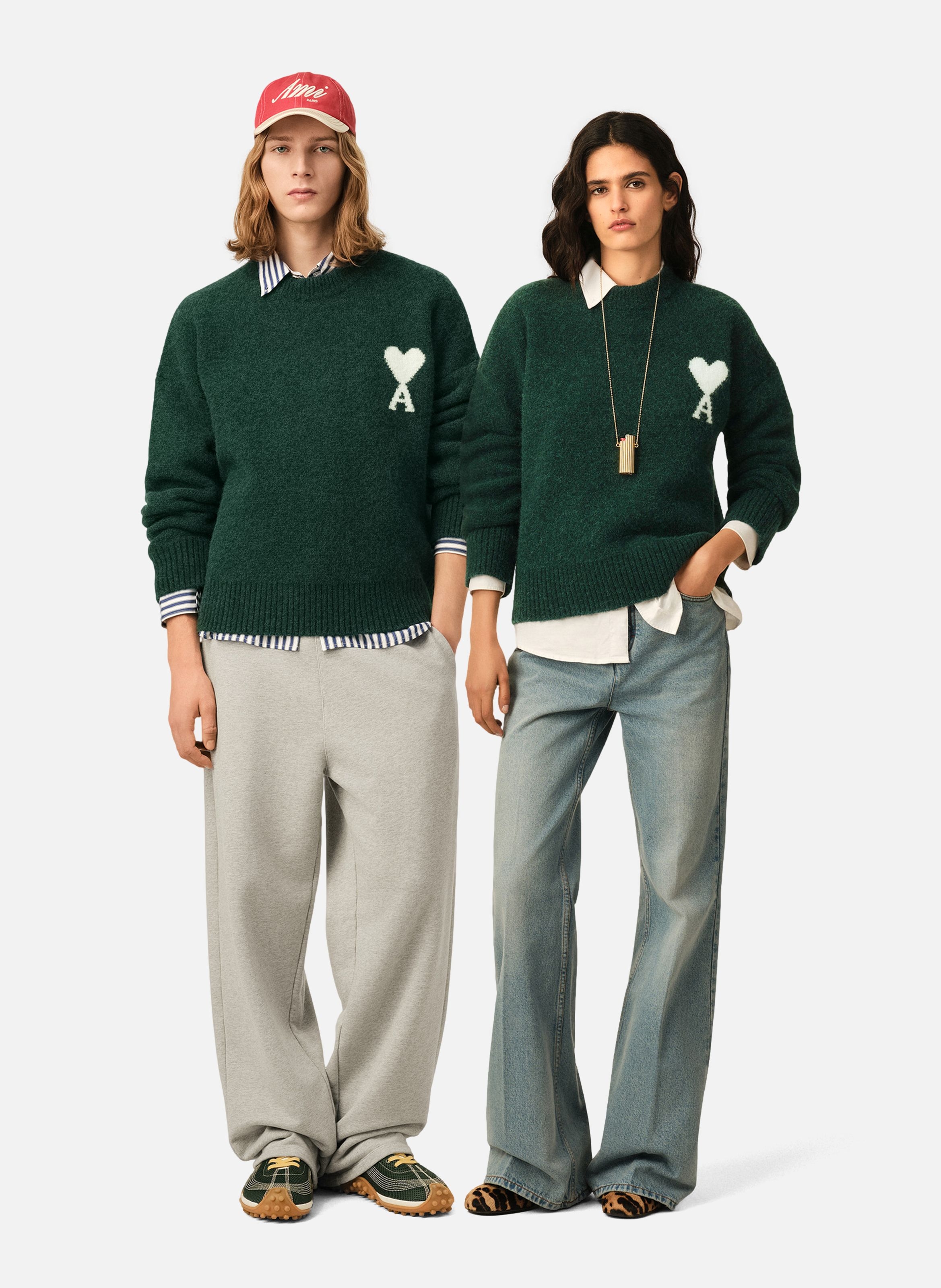 Pull unisexe en alpaga ami de coeur AMI PARIS Vert