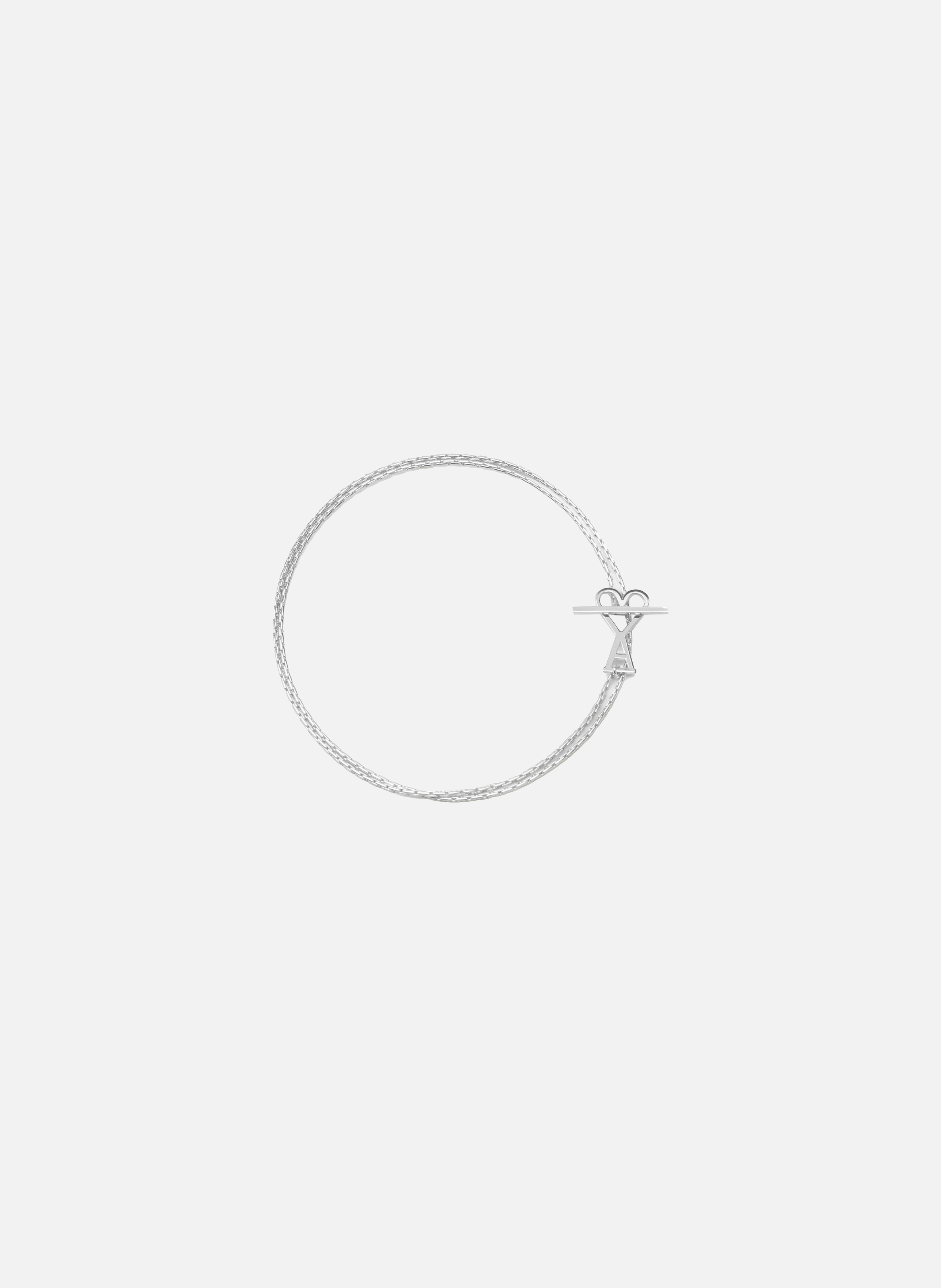 Collier chaîne ami de coeur 2 en 1 unisexe AMI PARIS Gris