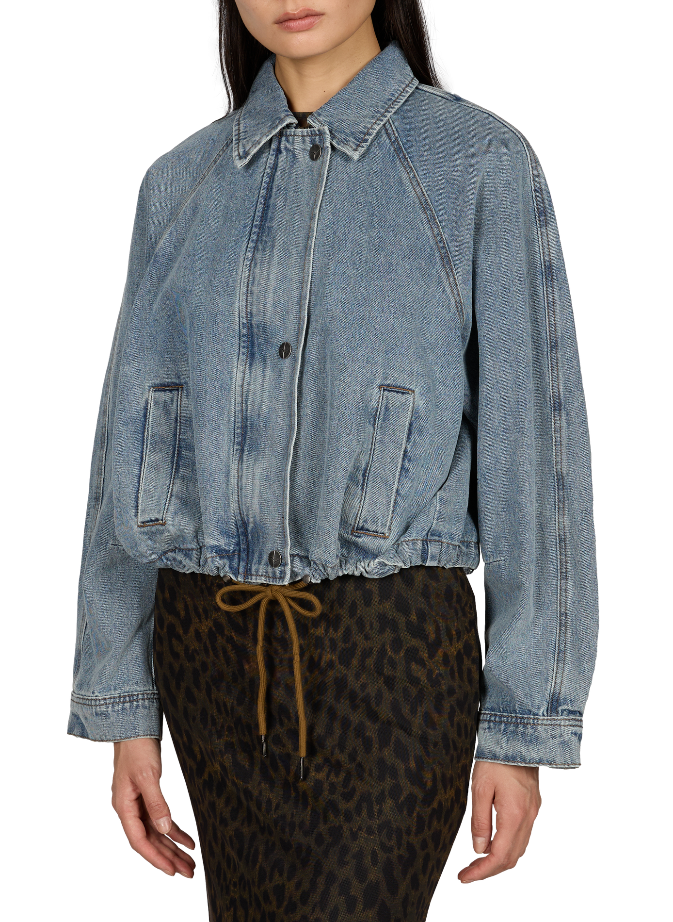 Denim jacket ROUTIANA in cotton ROUGE EDIT Blue