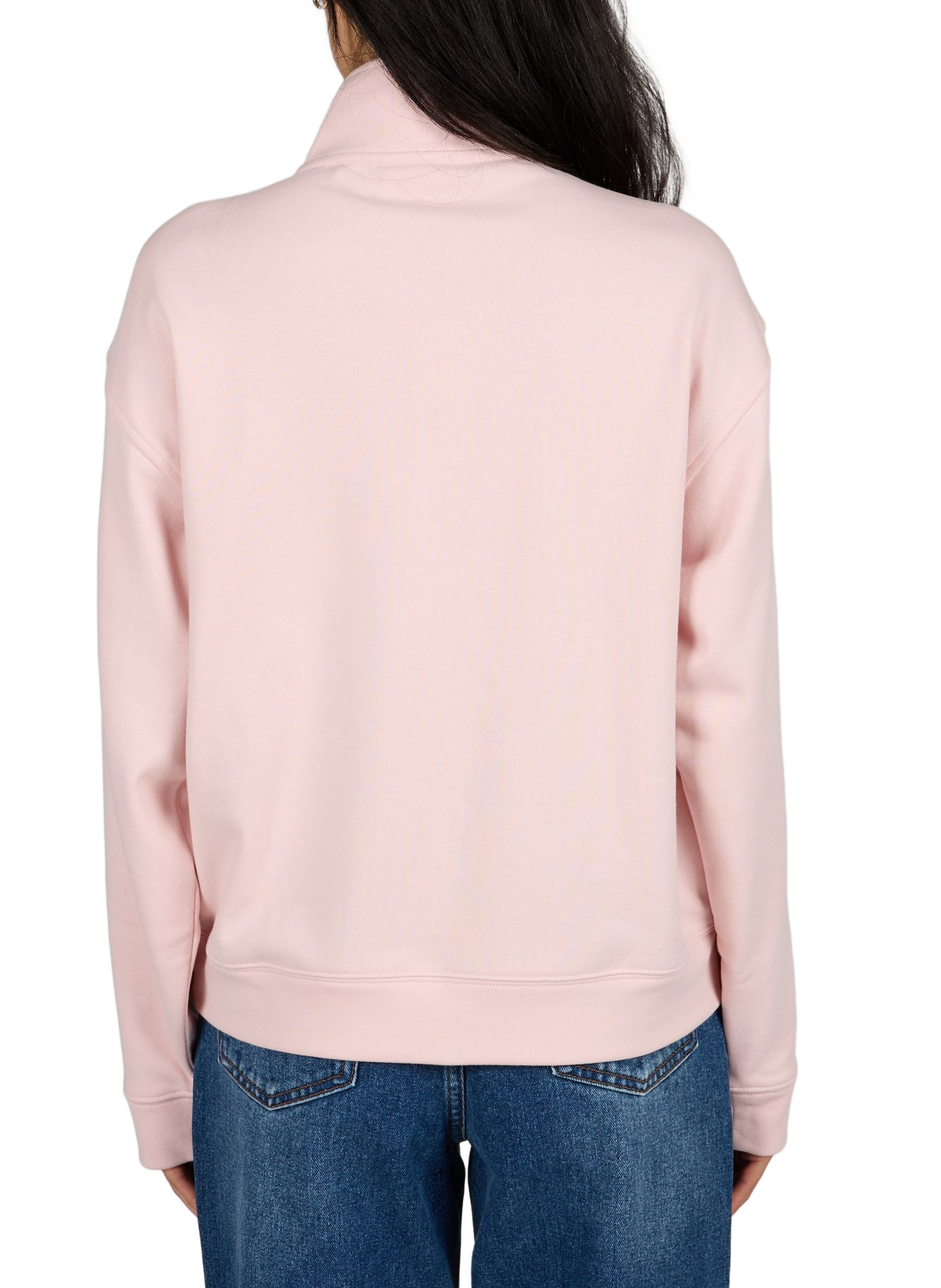 Sweat droit col montant en coton mélangé LACOSTE Rose