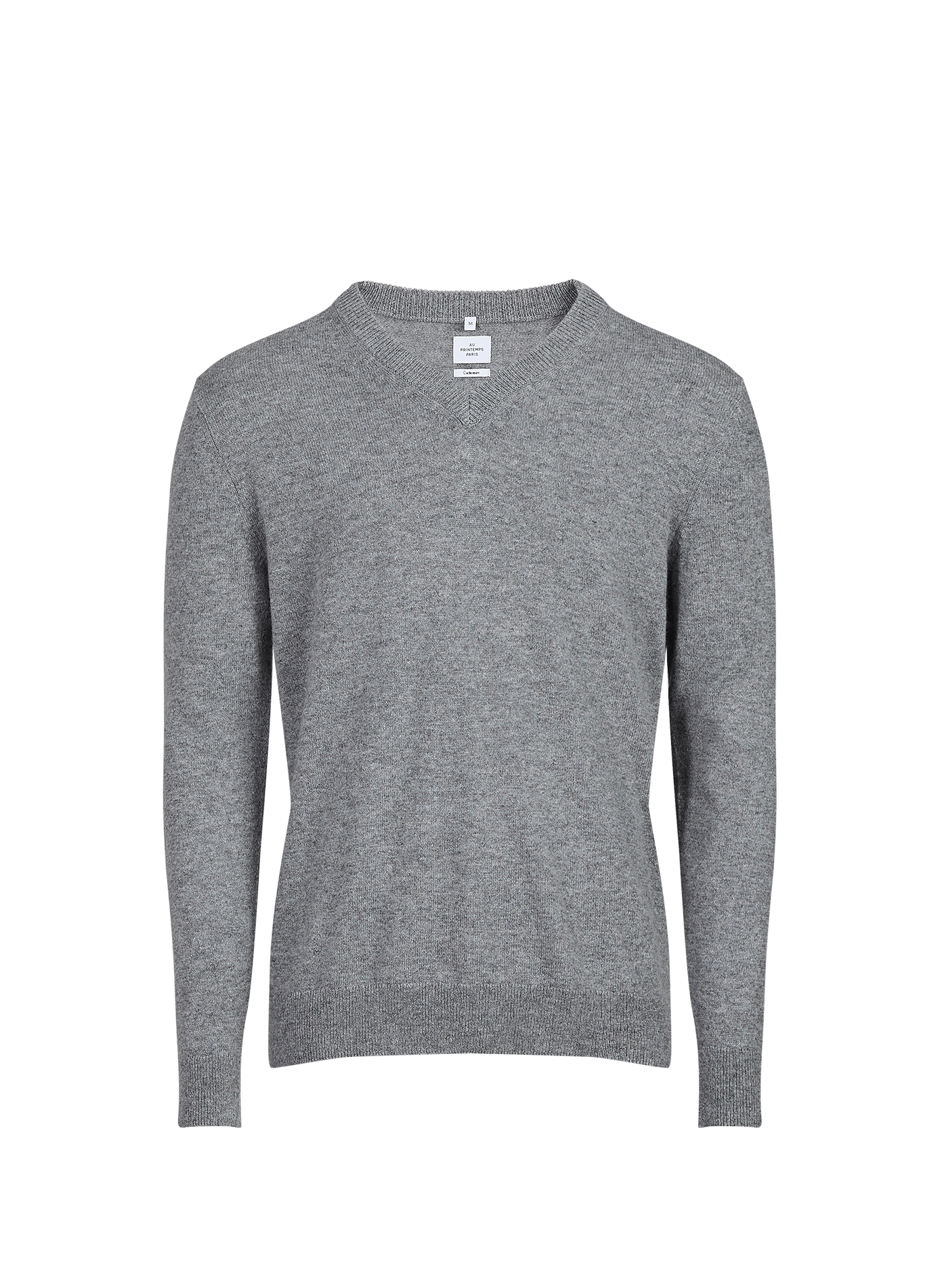 Kaschmir-Pullover mit V-Ausschnitt AU PRINTEMPS PARIS Grau